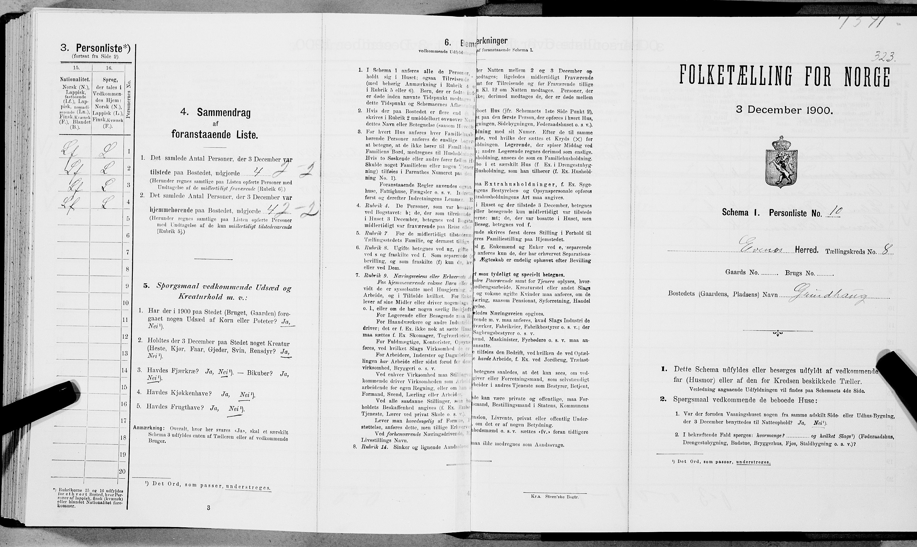 SAT, Folketelling 1900 for 1853 Evenes herred, 1900, s. 669
