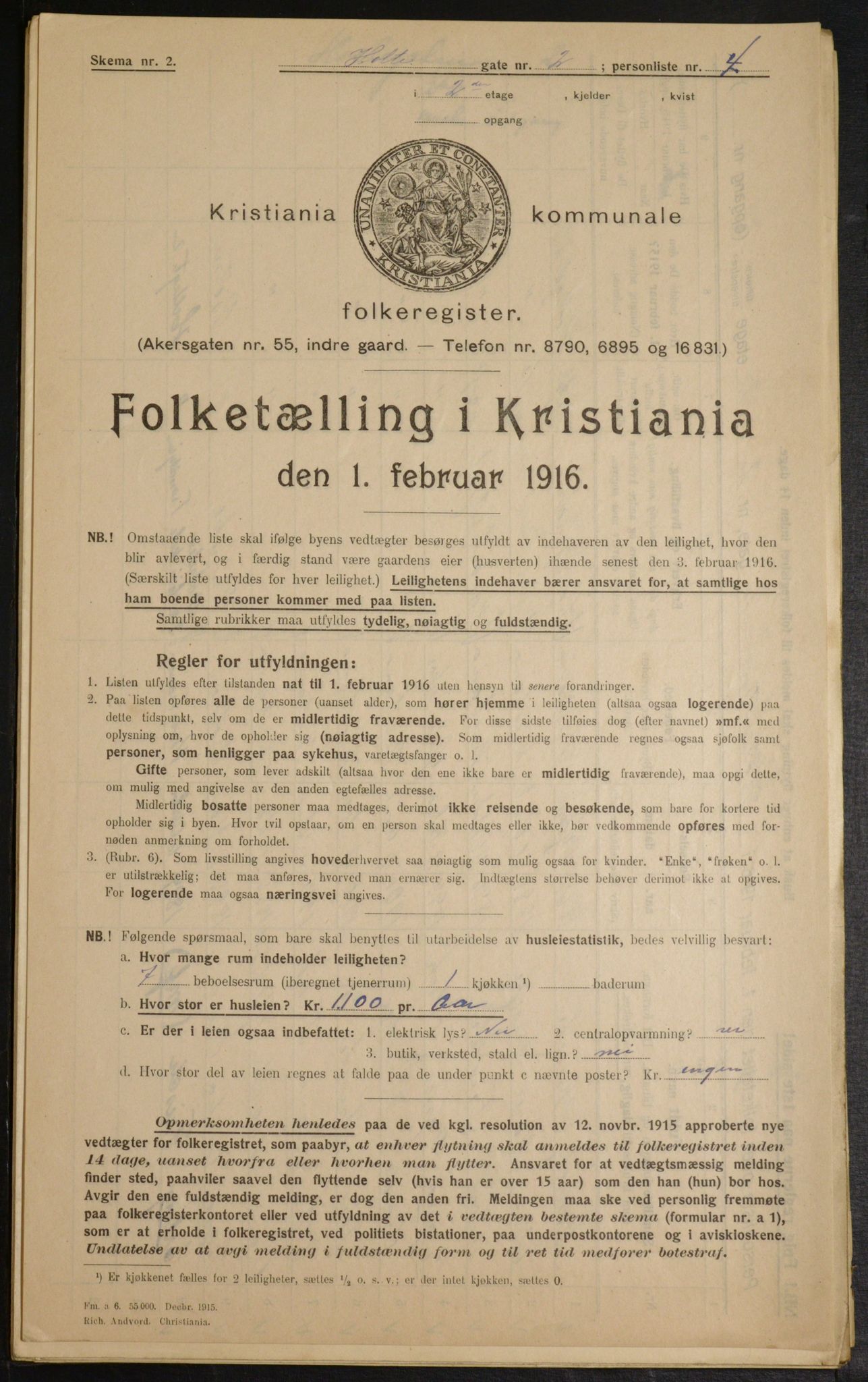 OBA, Kommunal folketelling 1.2.1916 for Kristiania, 1916, s. 41793