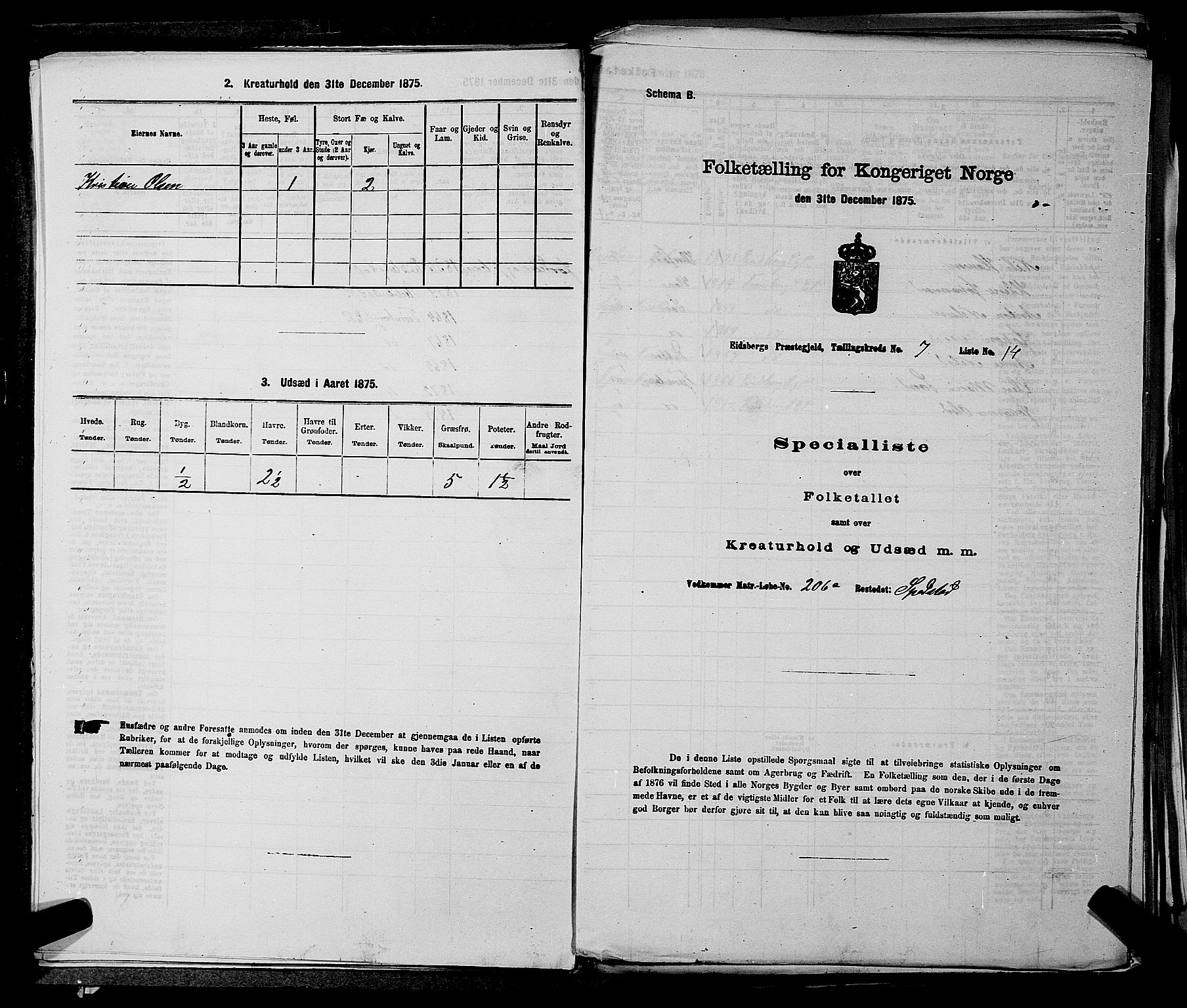 RA, Folketelling 1875 for 0125P Eidsberg prestegjeld, 1875, s. 1383