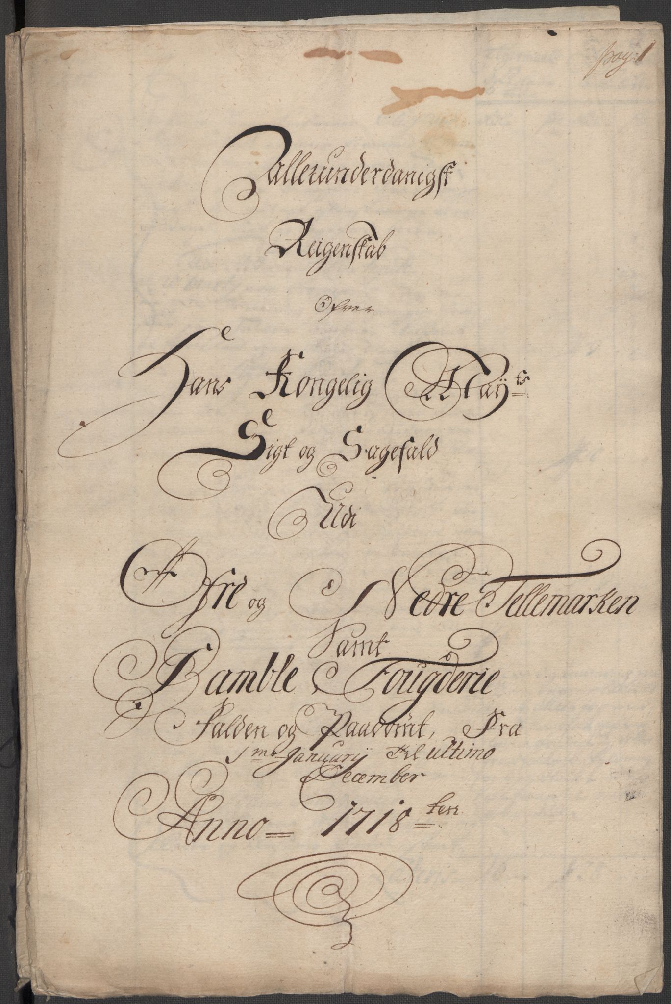 Rentekammeret inntil 1814, Reviderte regnskaper, Fogderegnskap, RA/EA-4092/R36/L2130: Fogderegnskap Øvre og Nedre Telemark og Bamble, 1718, s. 206