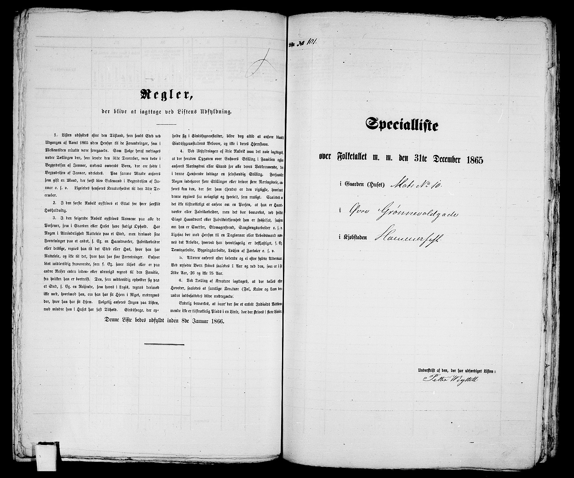 RA, Folketelling 1865 for 2001B Hammerfest prestegjeld, Hammerfest kjøpstad, 1865, s. 209