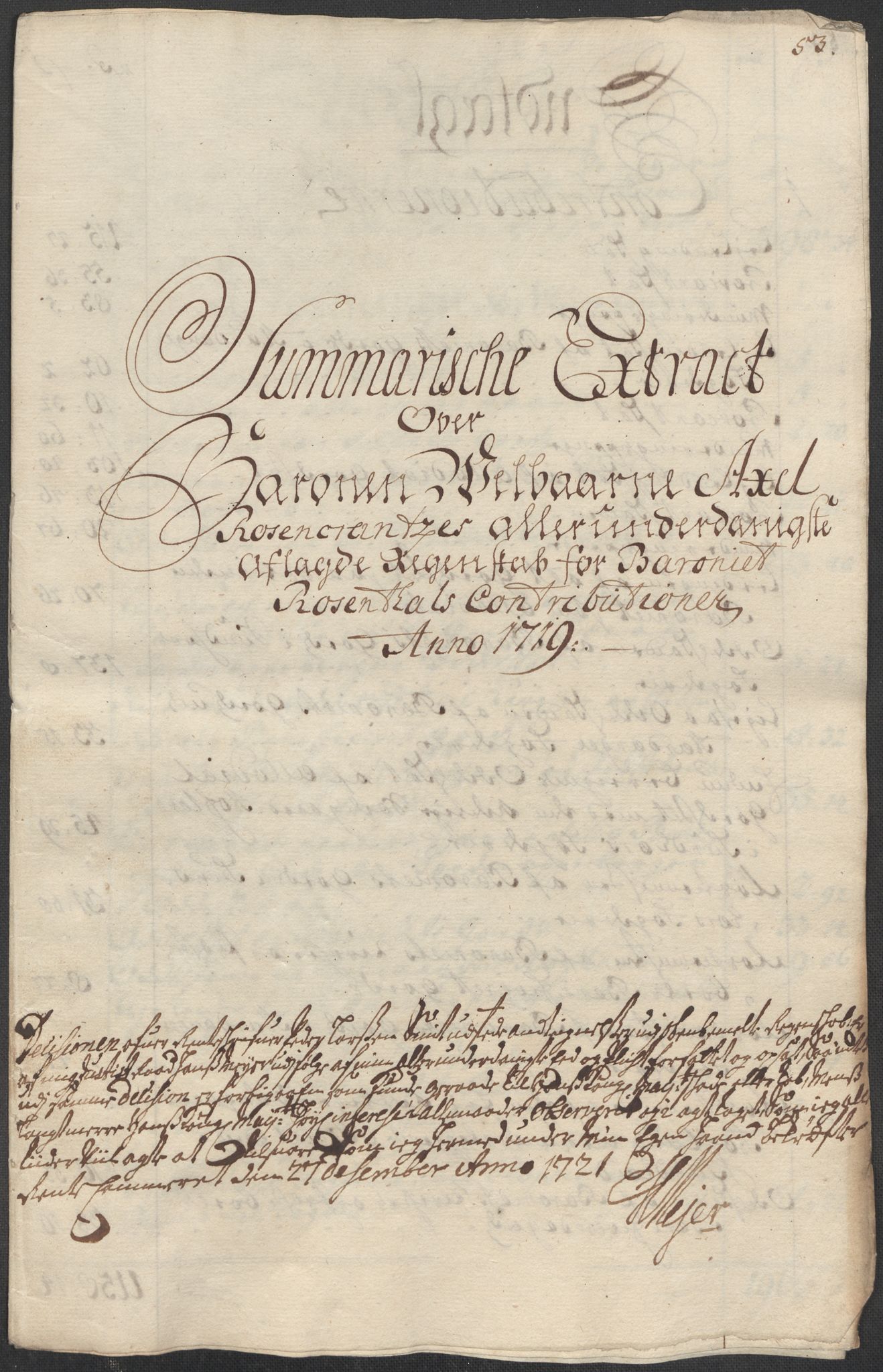 Rentekammeret inntil 1814, Reviderte regnskaper, Fogderegnskap, AV/RA-EA-4092/R49/L3140: Fogderegnskap Rosendal Baroni, 1718-1720, s. 106