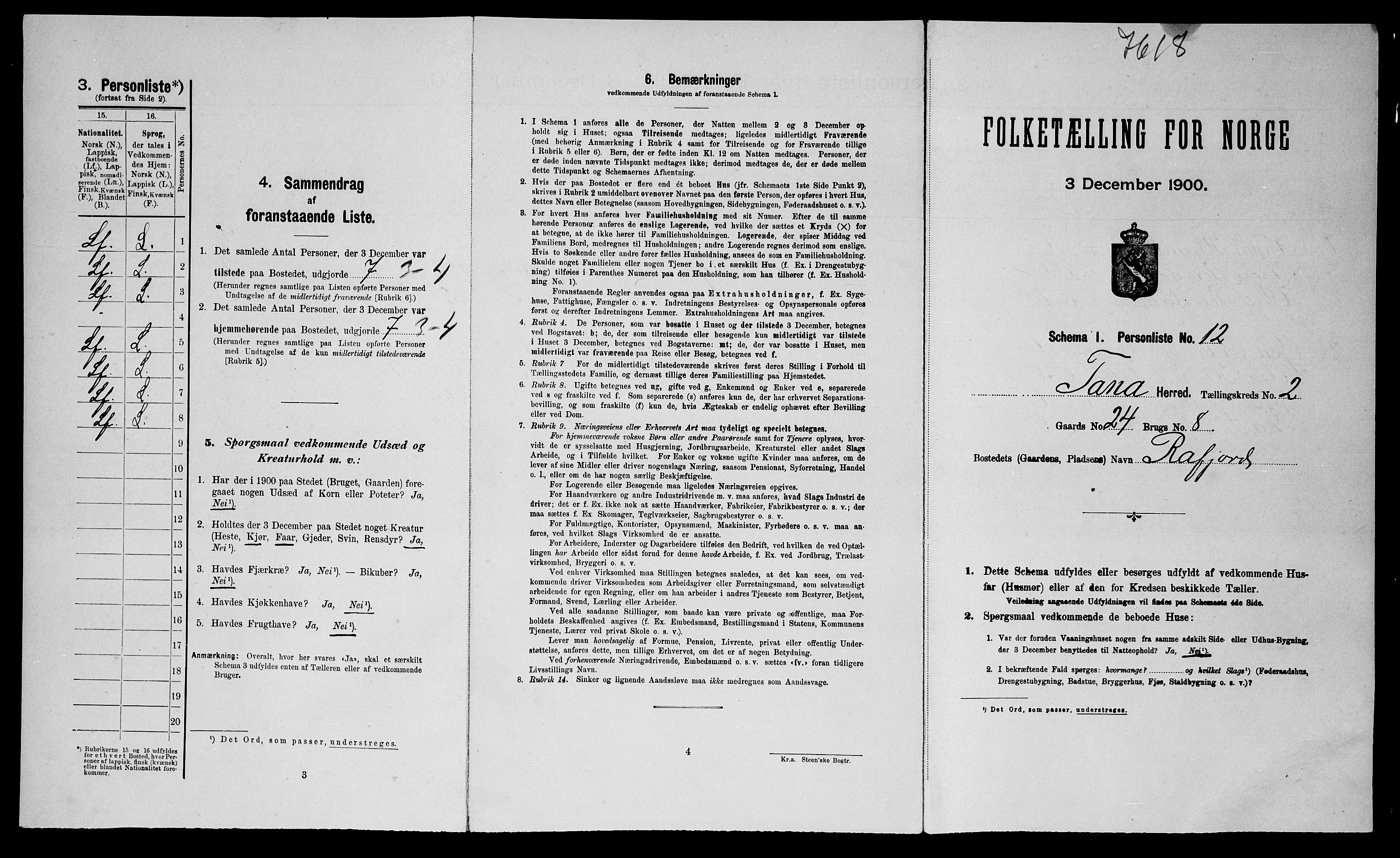 SATØ, Folketelling 1900 for 2025 Tana herred, 1900, s. 278