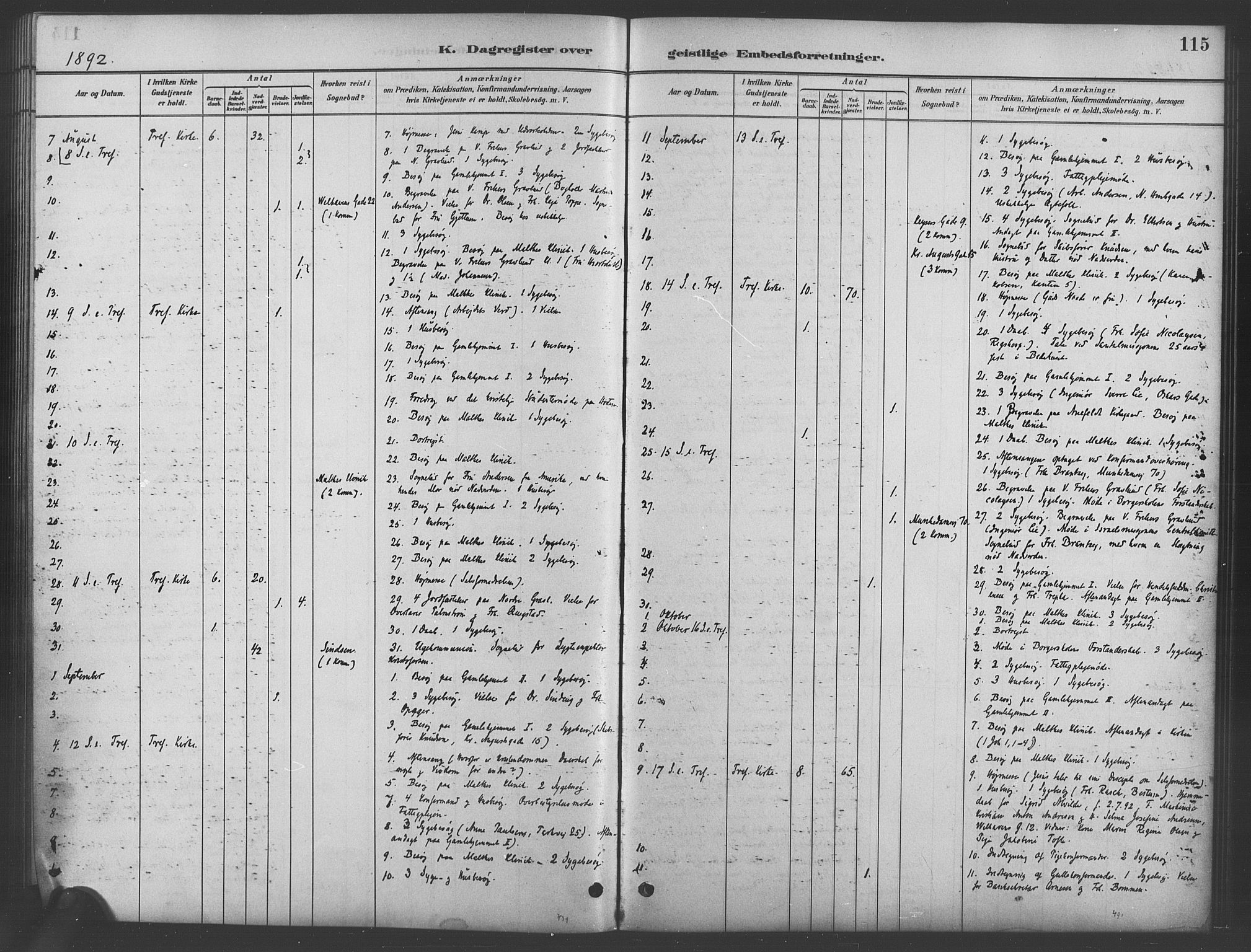 Trefoldighet prestekontor Kirkebøker, AV/SAO-A-10882/I/Ia/L0003: Dagsregister nr. 3, 1881-1901, s. 115