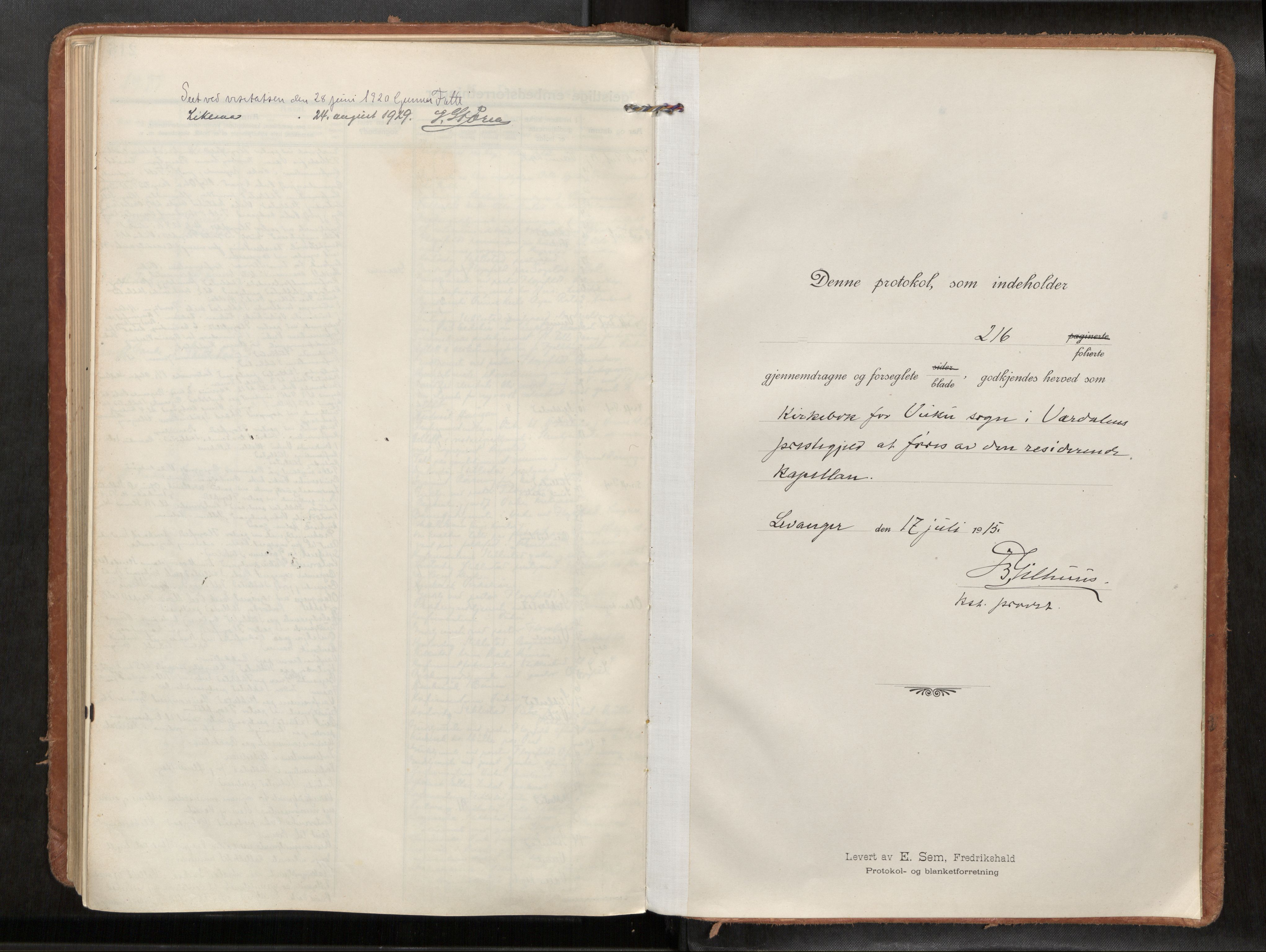 Verdal sokneprestkontor, AV/SAT-A-1156/2/H/Haa/L0004: Ministerialbok nr. 4, 1916-1928