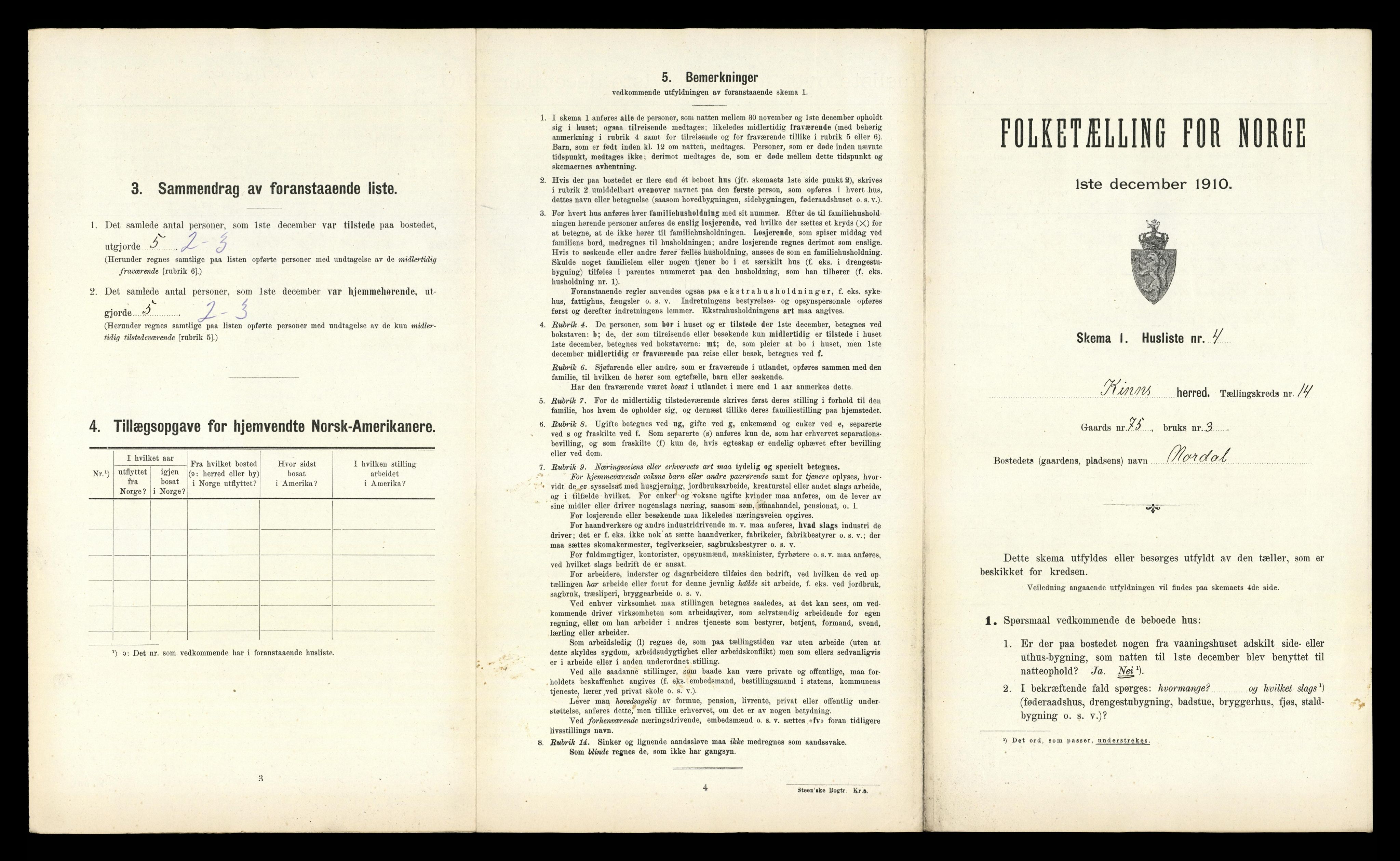 RA, Folketelling 1910 for 1437 Kinn herred, 1910, s. 896