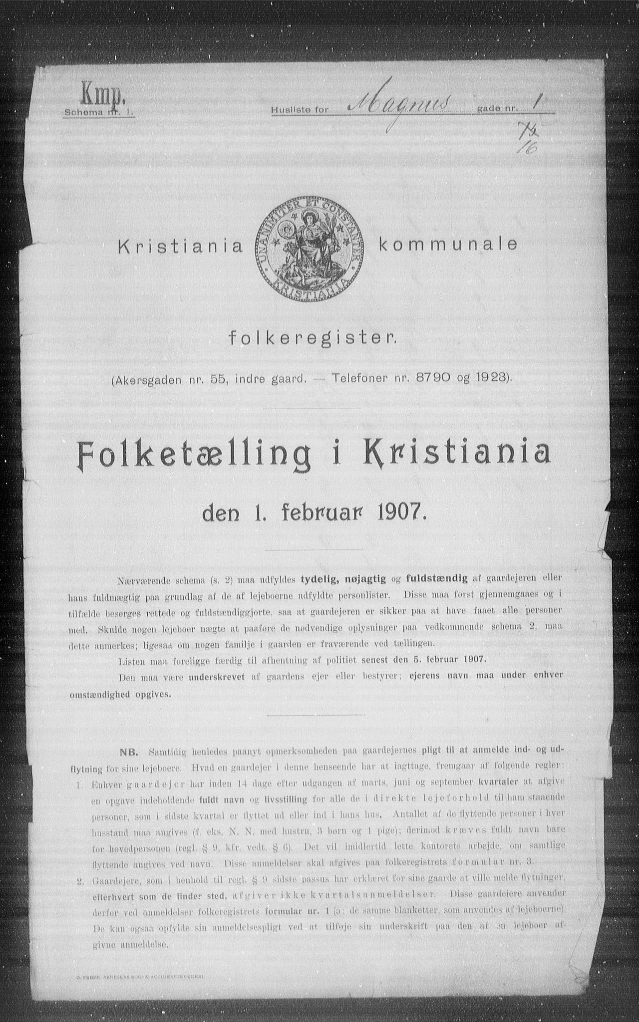 OBA, Kommunal folketelling 1.2.1907 for Kristiania kjøpstad, 1907, s. 30229