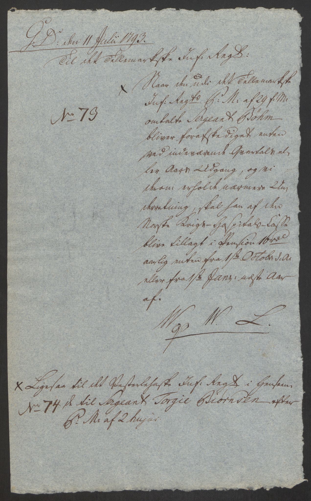 Forsvaret, Den norske kvesthuskasse/krigshospitalkasse, AV/RA-RAFA-1887/F/Fa/L0008: Konsepter, 1790-1793, s. 1142