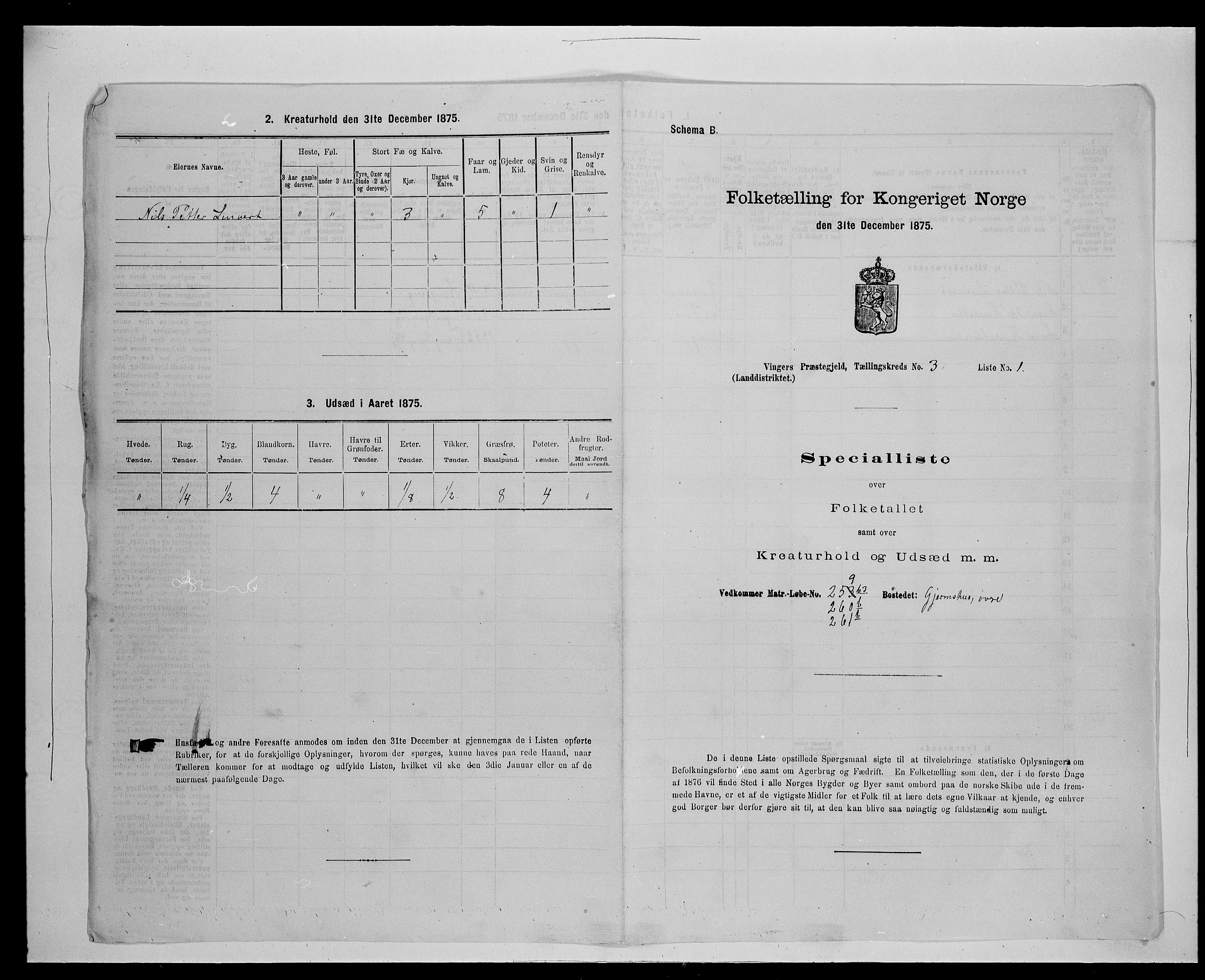 SAH, Folketelling 1875 for 0421L Vinger prestegjeld, Vinger sokn og Austmarka sokn, 1875, s. 391