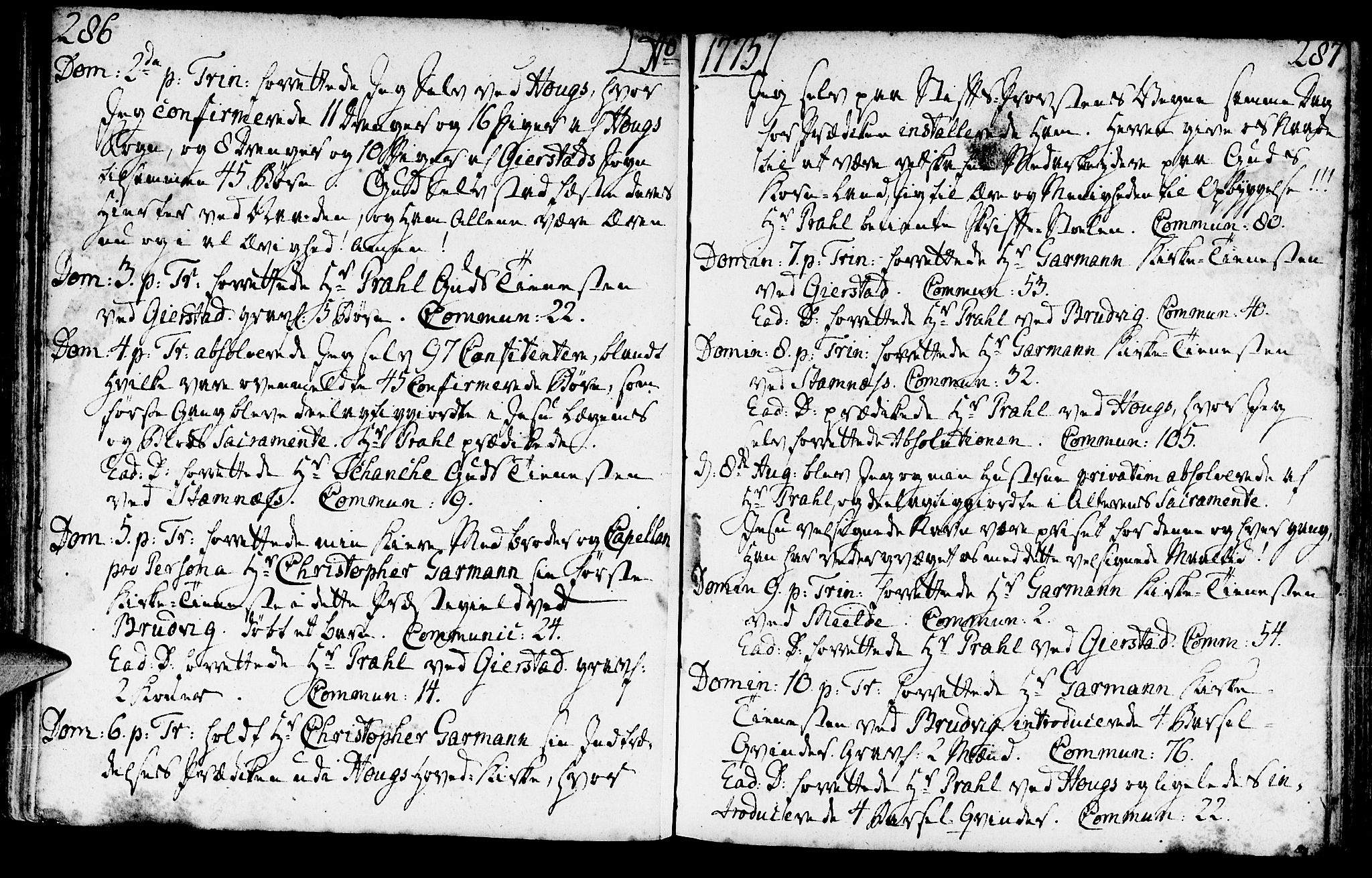 Haus sokneprestembete, AV/SAB-A-75601/H/Haa: Ministerialbok nr. A 9, 1767-1781, s. 286-287
