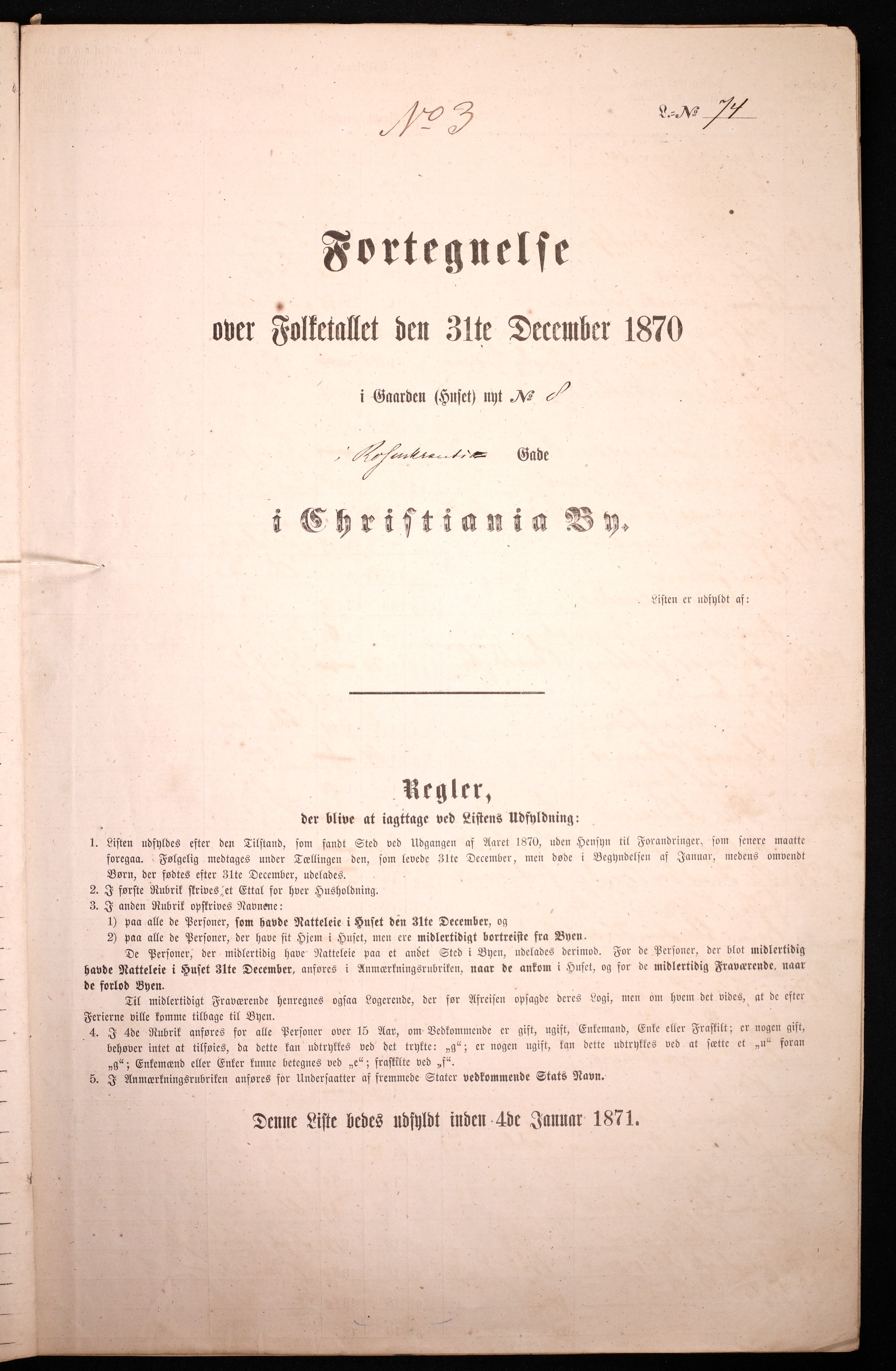 RA, Folketelling 1870 for 0301 Kristiania kjøpstad, 1870, s. 2889