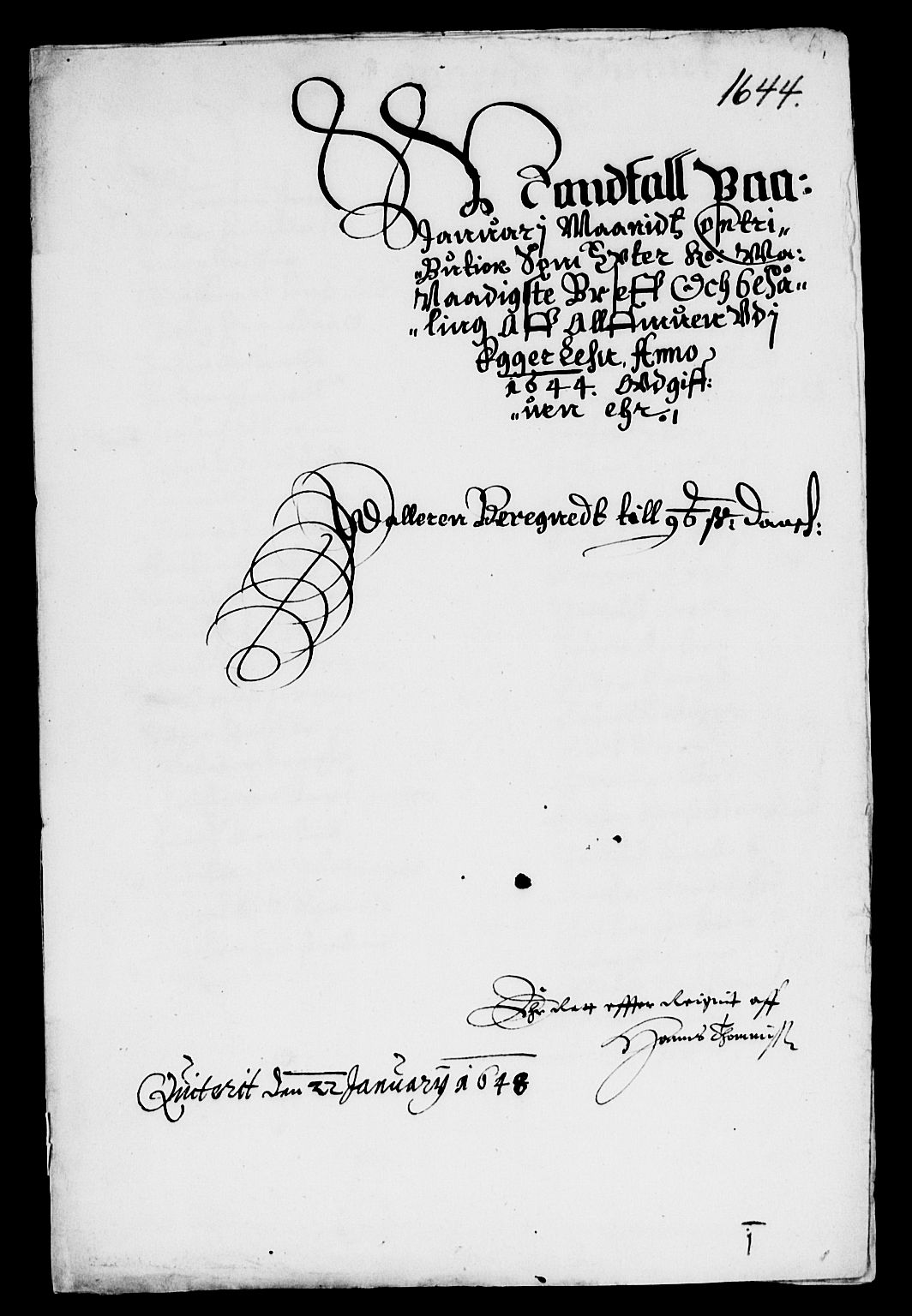 Rentekammeret inntil 1814, Reviderte regnskaper, Lensregnskaper, AV/RA-EA-5023/R/Rb/Rbm/L0008: Eiker len, 1643-1648