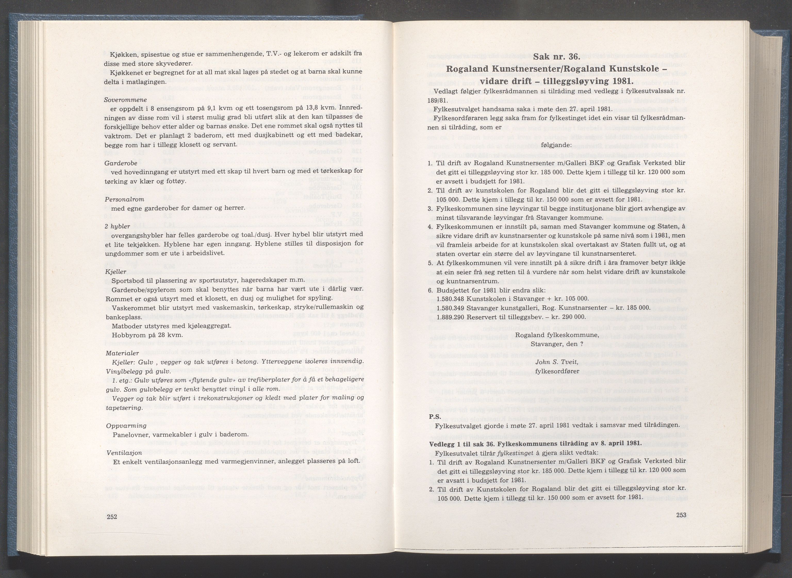 Rogaland fylkeskommune - Fylkesrådmannen , IKAR/A-900/A/Aa/Aaa/L0101: Møtebok , 1981, s. 252-253