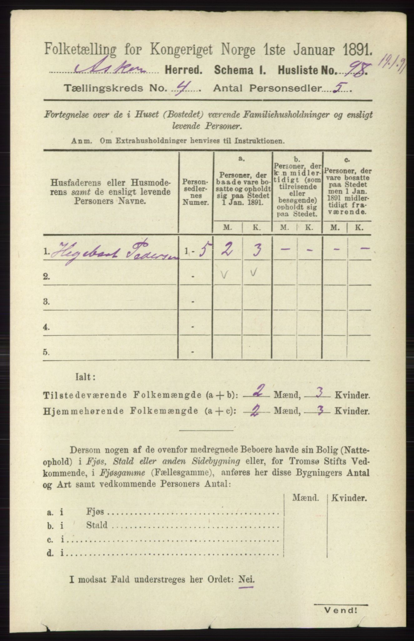 RA, Folketelling 1891 for 0220 Asker herred, 1891, s. 2934