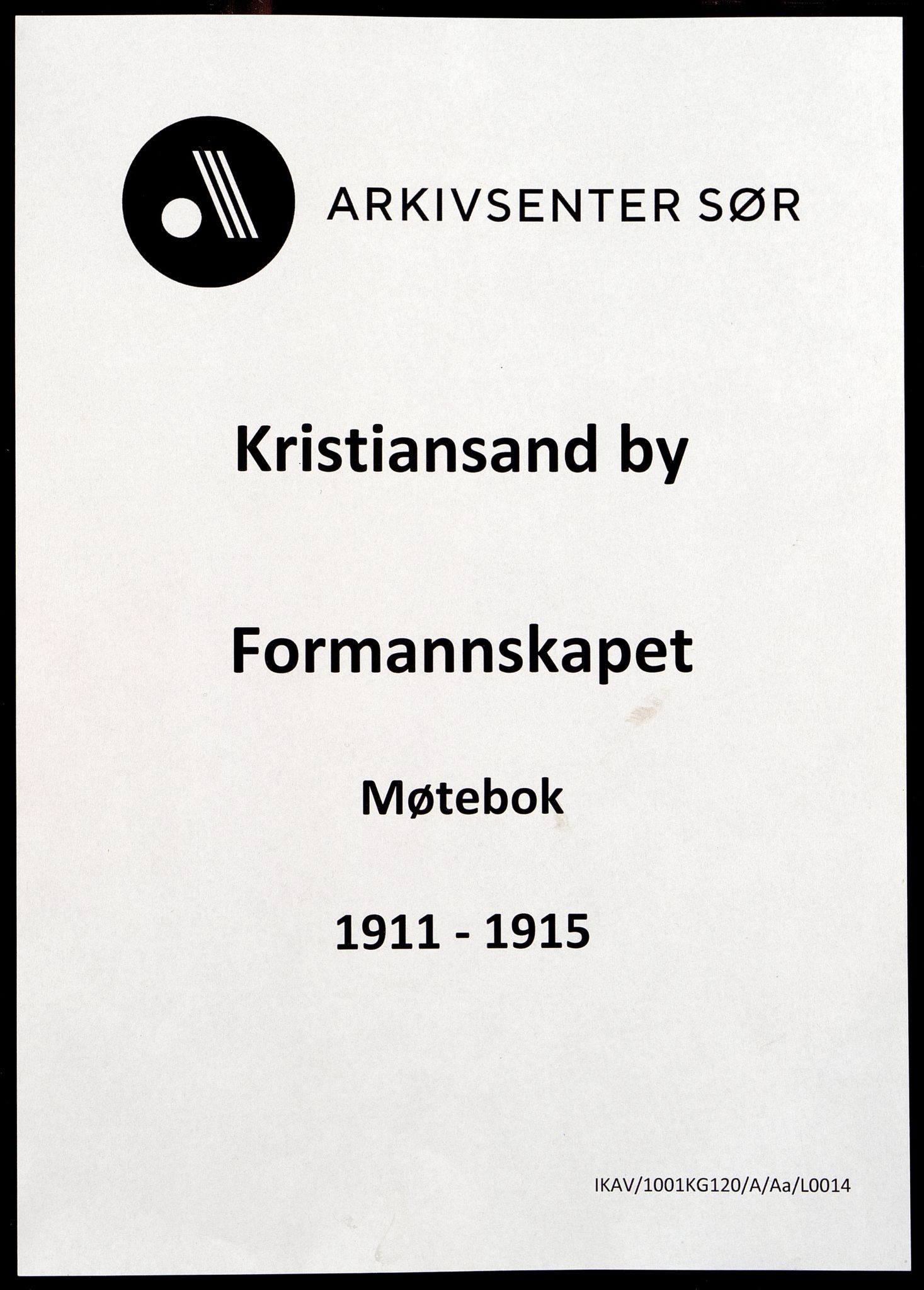 Kristiansand By - Formannskapet, IKAV/1001KG120/A/Aa/L0014: Møtebok (d), 1911-1915