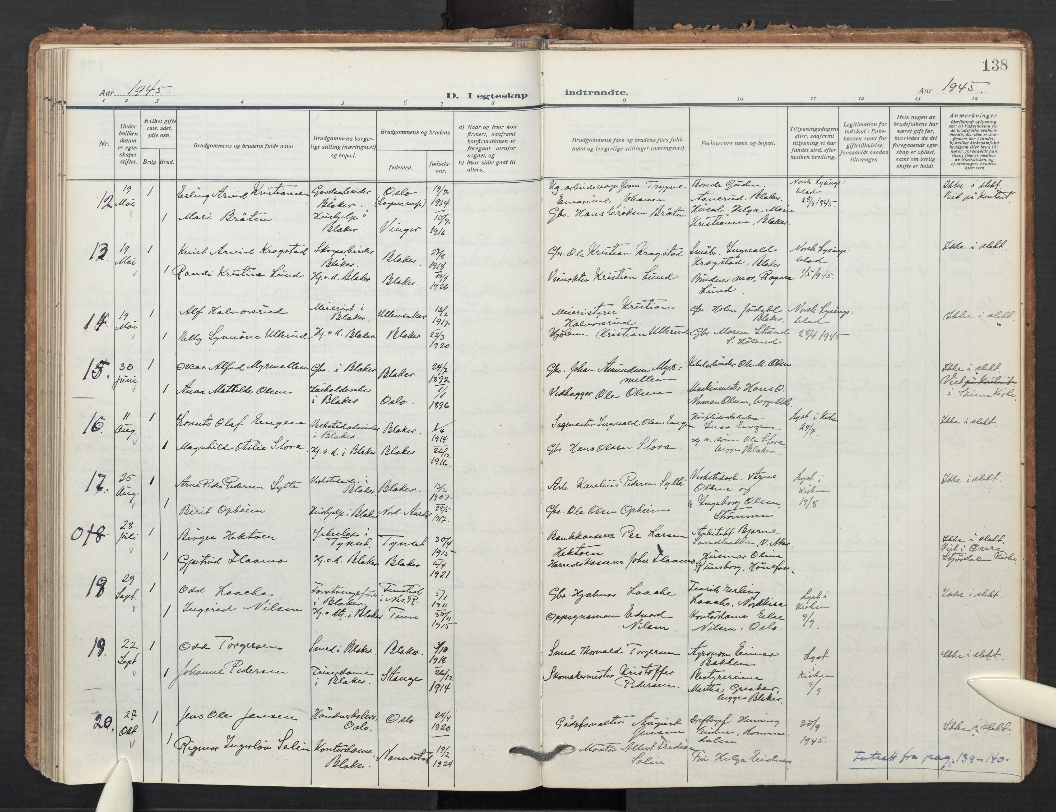 Aurskog prestekontor Kirkebøker, AV/SAO-A-10304a/F/Fb: Ministerialbok nr. II 5, 1918-1948, s. 138