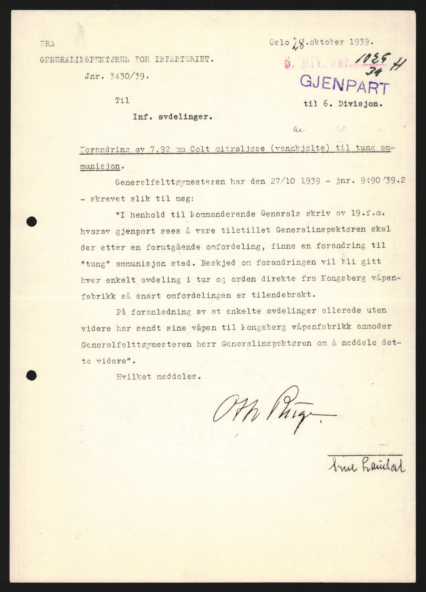 Forsvaret, Forsvarets krigshistoriske avdeling, AV/RA-RAFA-2017/Y/Yb/L0121: II-C-11-600  -  6. Divisjon med avdelinger, 1939-1940, s. 2