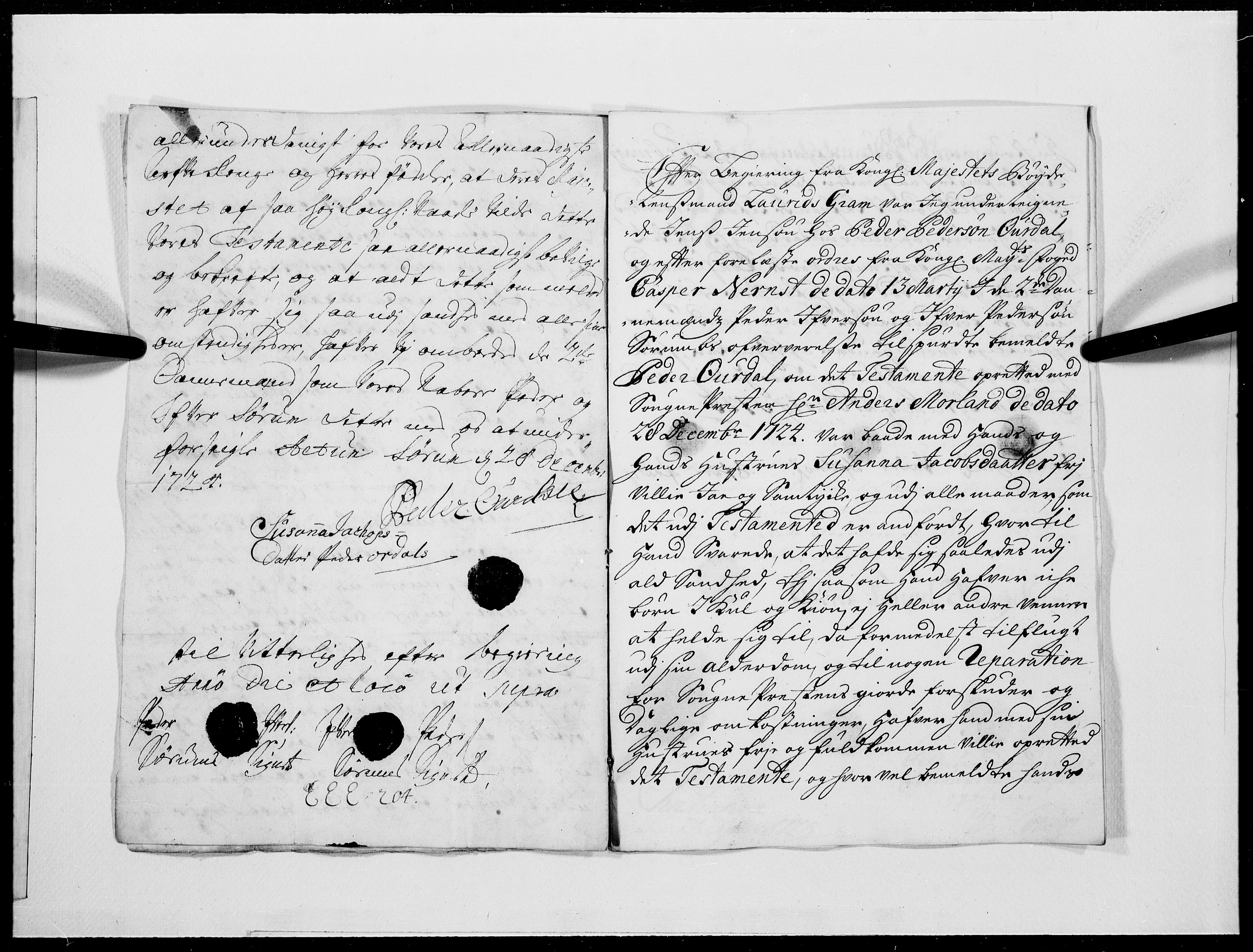 Danske Kanselli 1572-1799, AV/RA-EA-3023/F/Fc/Fcc/Fcca/L0096: Norske innlegg 1572-1799, 1725, s. 401