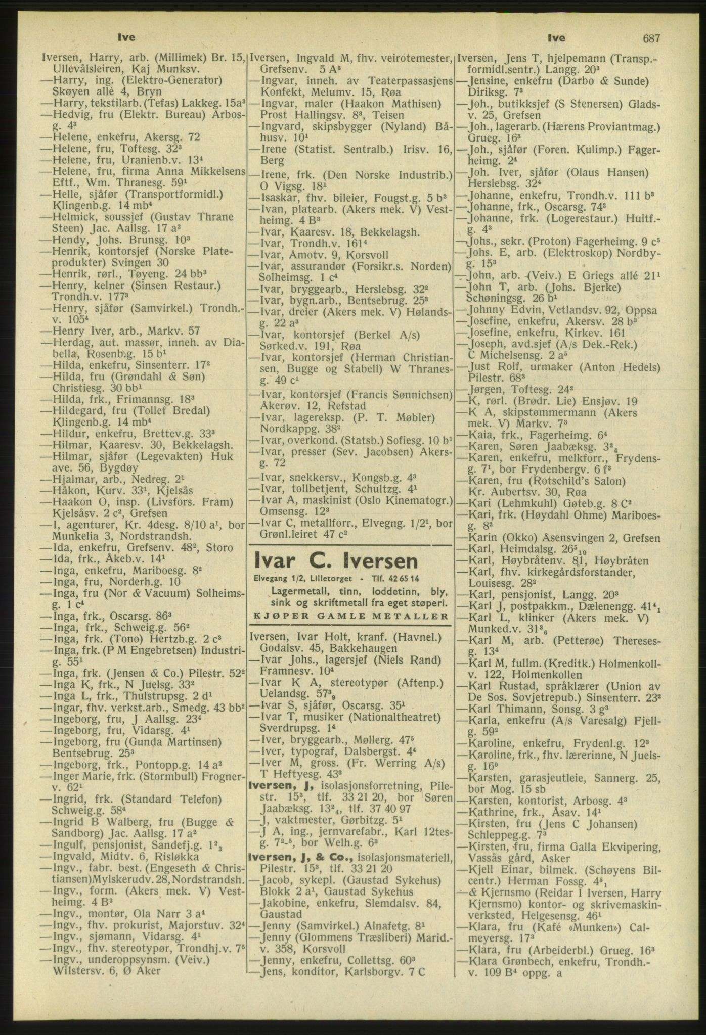 Kristiania/Oslo adressebok, PUBL/-, 1953, s. 687
