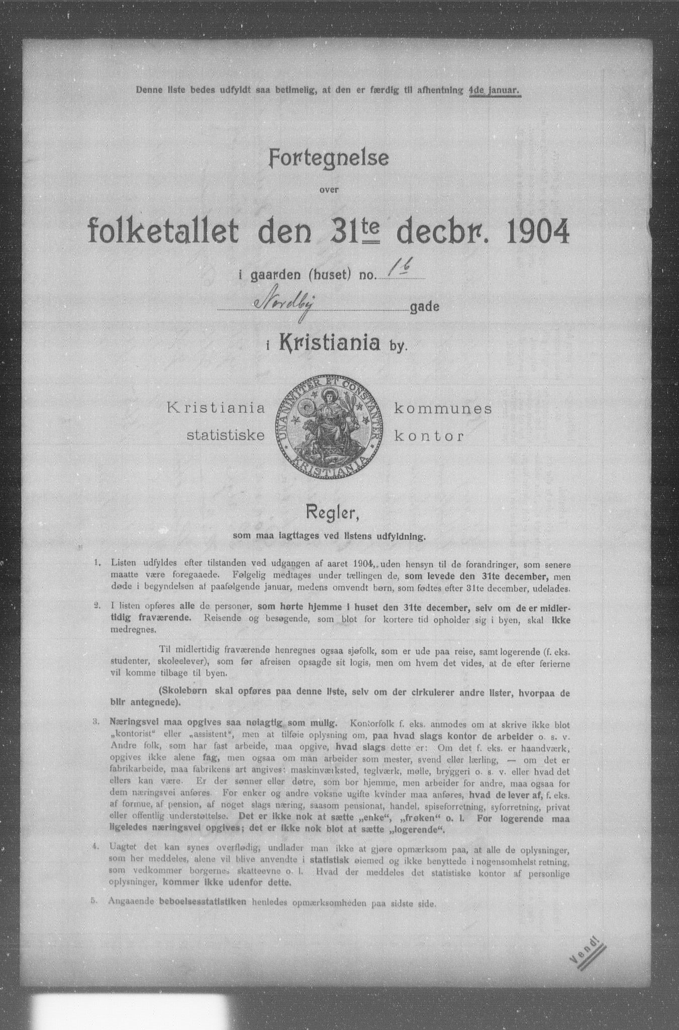 OBA, Kommunal folketelling 31.12.1904 for Kristiania kjøpstad, 1904, s. 13682