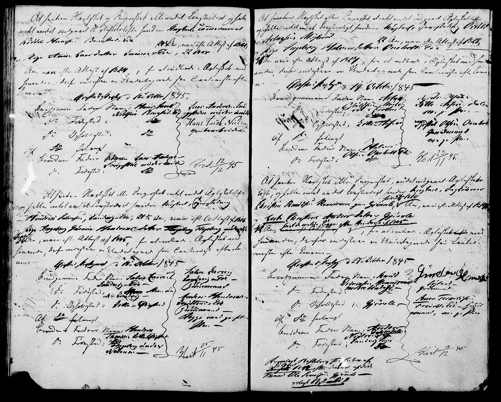 Øyestad sokneprestkontor, AV/SAK-1111-0049/F/Fe/L0002: Forlovererklæringer nr. A VI 20, 1844-1846, s. 33