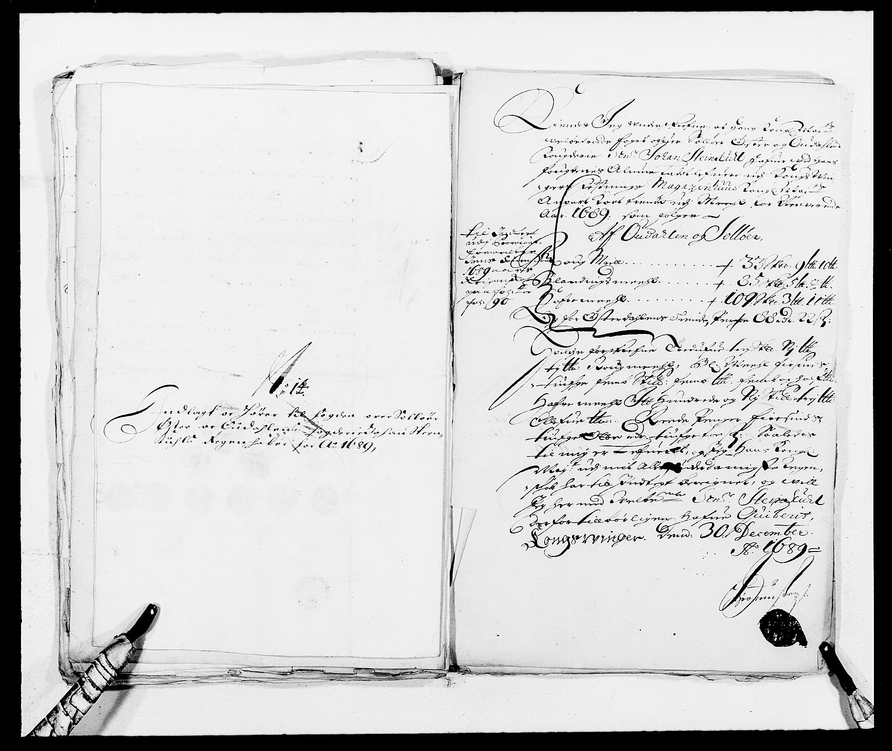 Rentekammeret inntil 1814, Reviderte regnskaper, Fogderegnskap, RA/EA-4092/R13/L0827: Fogderegnskap Solør, Odal og Østerdal, 1689, s. 387