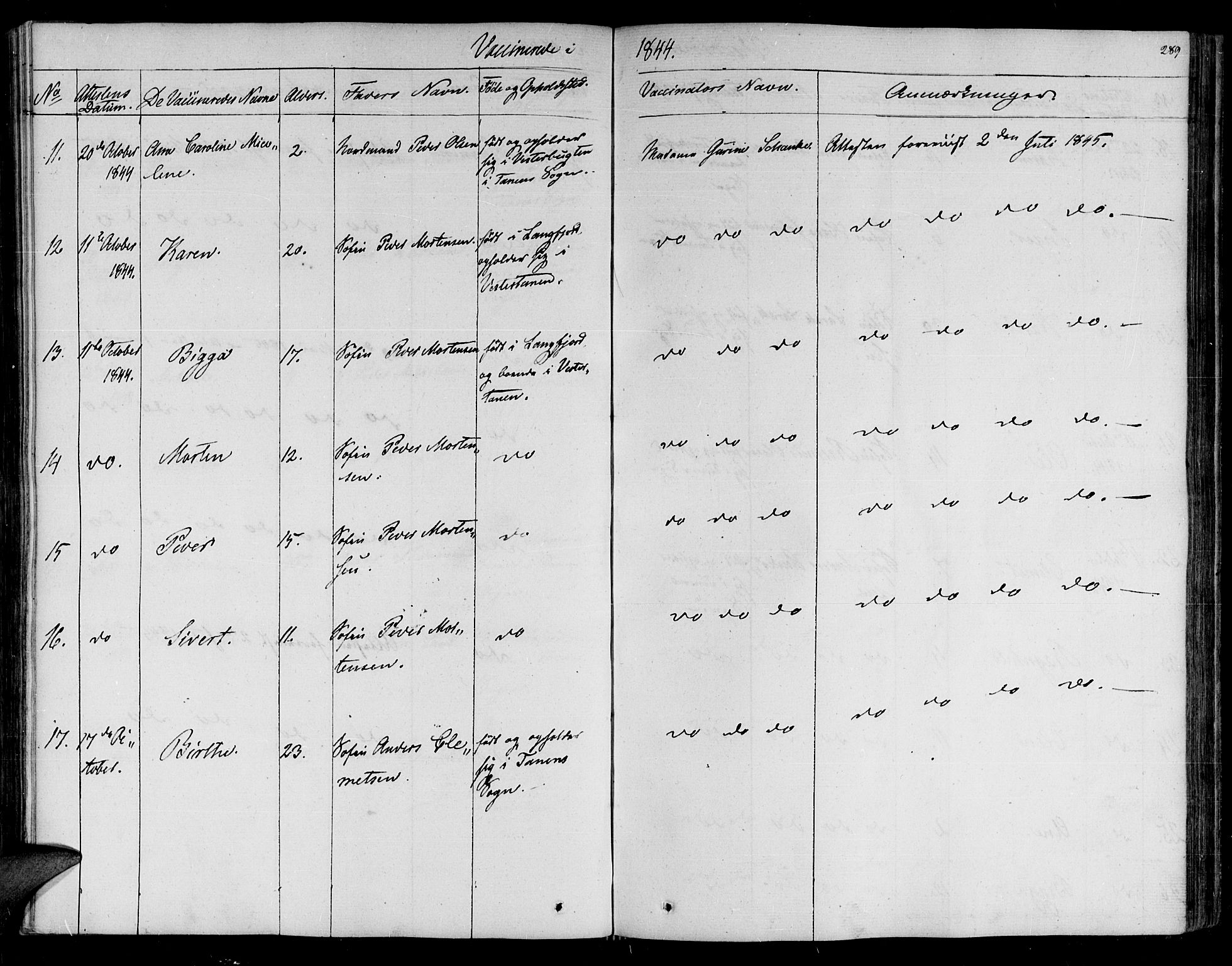 Lebesby sokneprestkontor, AV/SATØ-S-1353/H/Ha/L0003kirke: Ministerialbok nr. 3, 1833-1852, s. 289