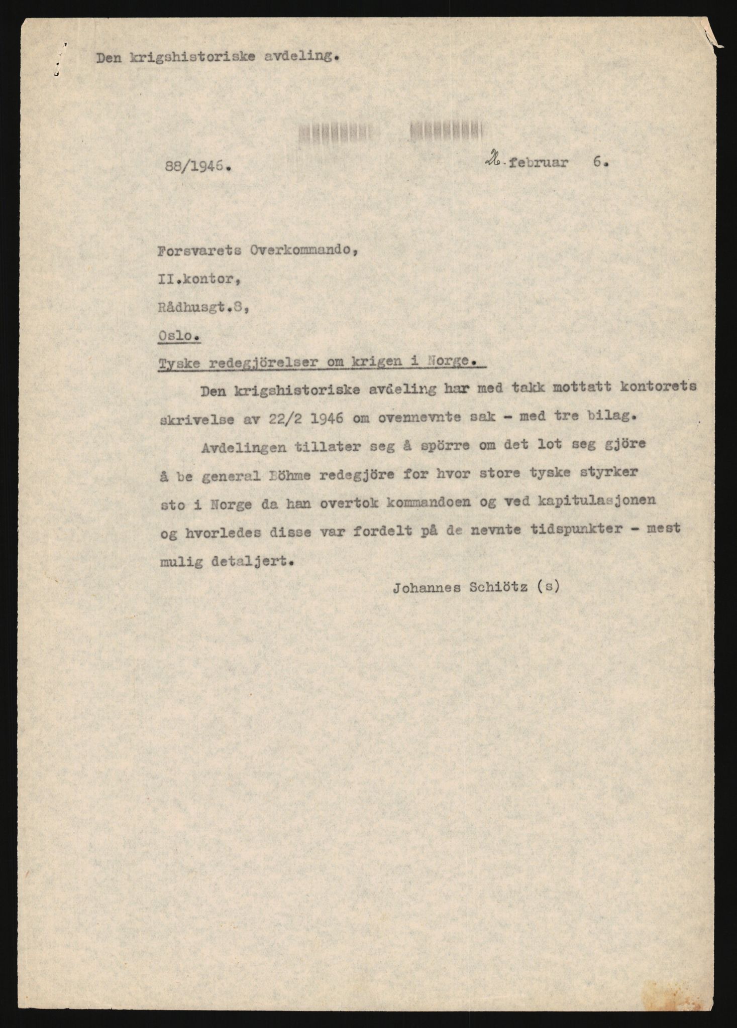 Forsvaret, Forsvarets krigshistoriske avdeling, AV/RA-RAFA-2017/Y/Yg/L0218: II-C-11-2180  -  Den tyske kapitulasjon 1945., 1945, s. 4