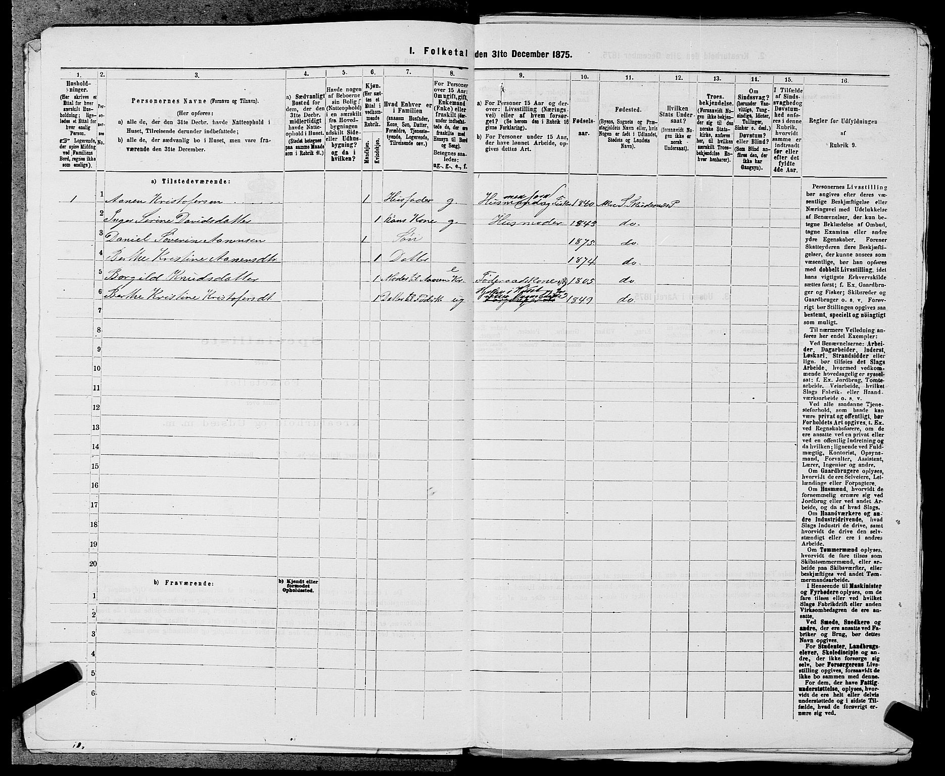 SAST, Folketelling 1875 for 1150L Skudenes prestegjeld, Falnes sokn, Åkra sokn og Ferkingstad sokn, 1875, s. 150