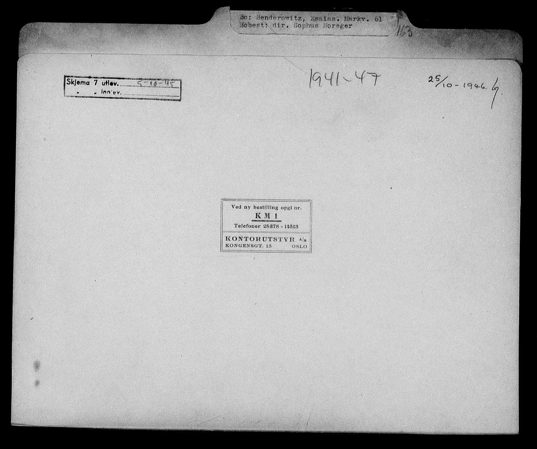 Justisdepartementet, Tilbakeføringskontoret for inndratte formuer, AV/RA-S-1564/H/Hc/Hcc/L0981: --, 1945-1947, s. 319