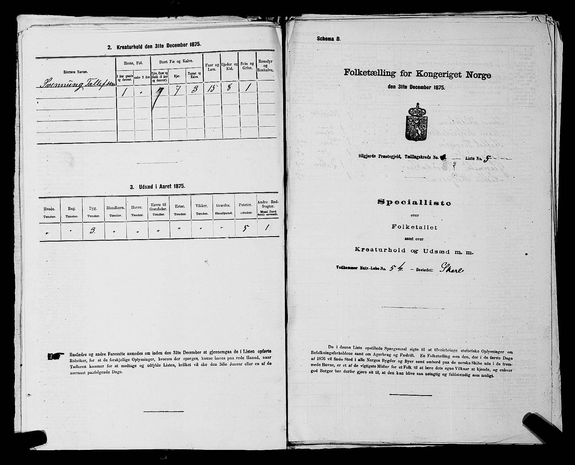 SAKO, Folketelling 1875 for 0828P Seljord prestegjeld, 1875, s. 334