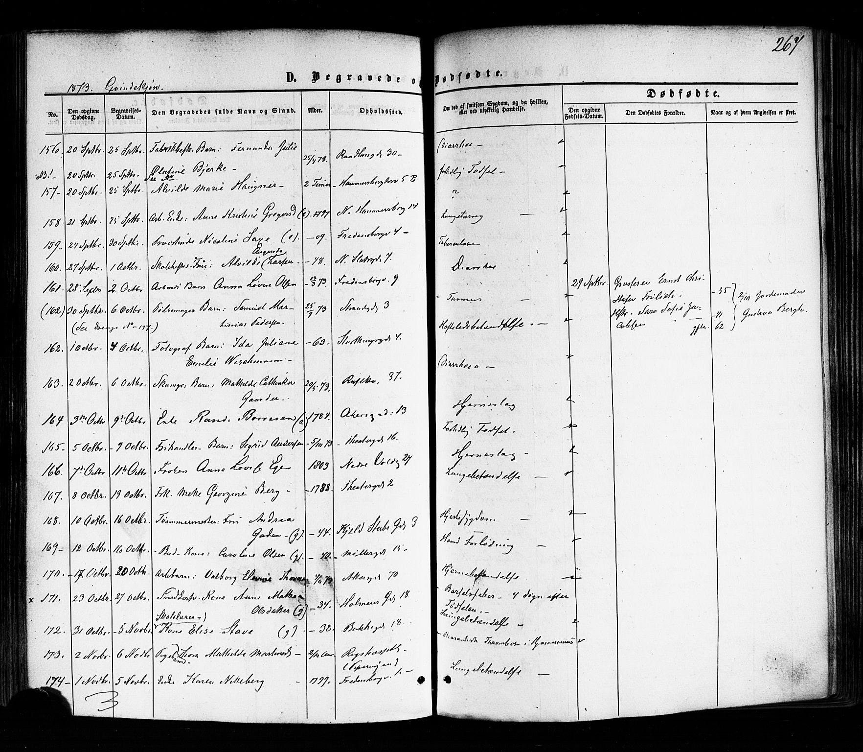 Trefoldighet prestekontor Kirkebøker, AV/SAO-A-10882/F/Fd/L0001: Ministerialbok nr. IV 1, 1858-1877, s. 267
