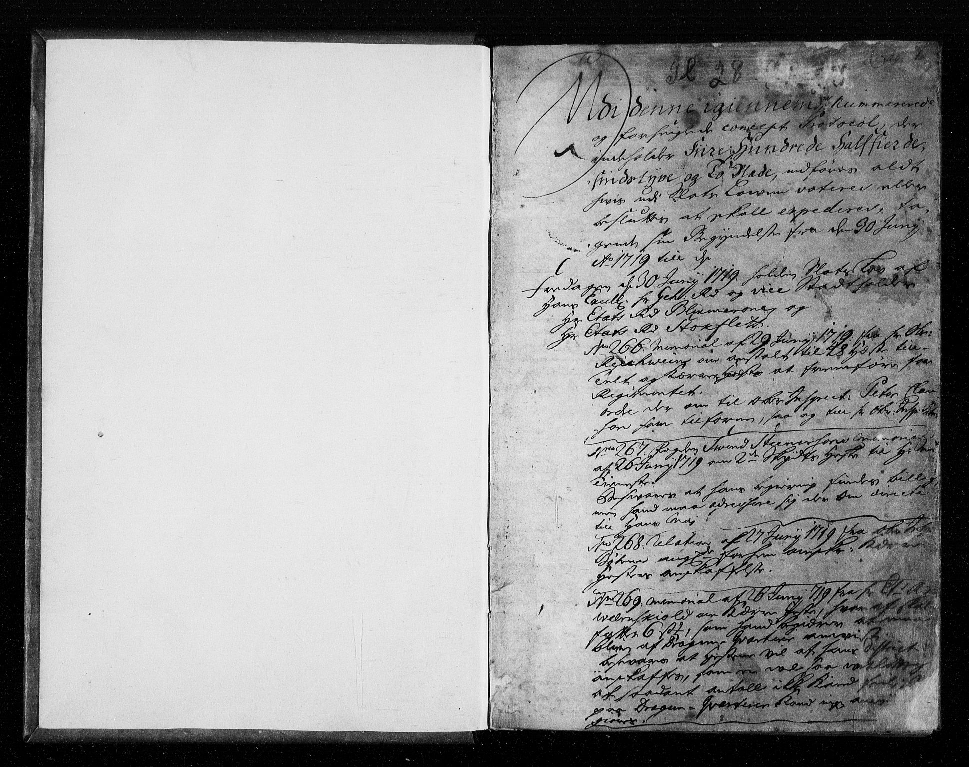 Stattholderembetet 1572-1771, AV/RA-EA-2870/Aa/L0010: Voteringsprotokoll (konseptprotokoll), 1719-1722, s. 1