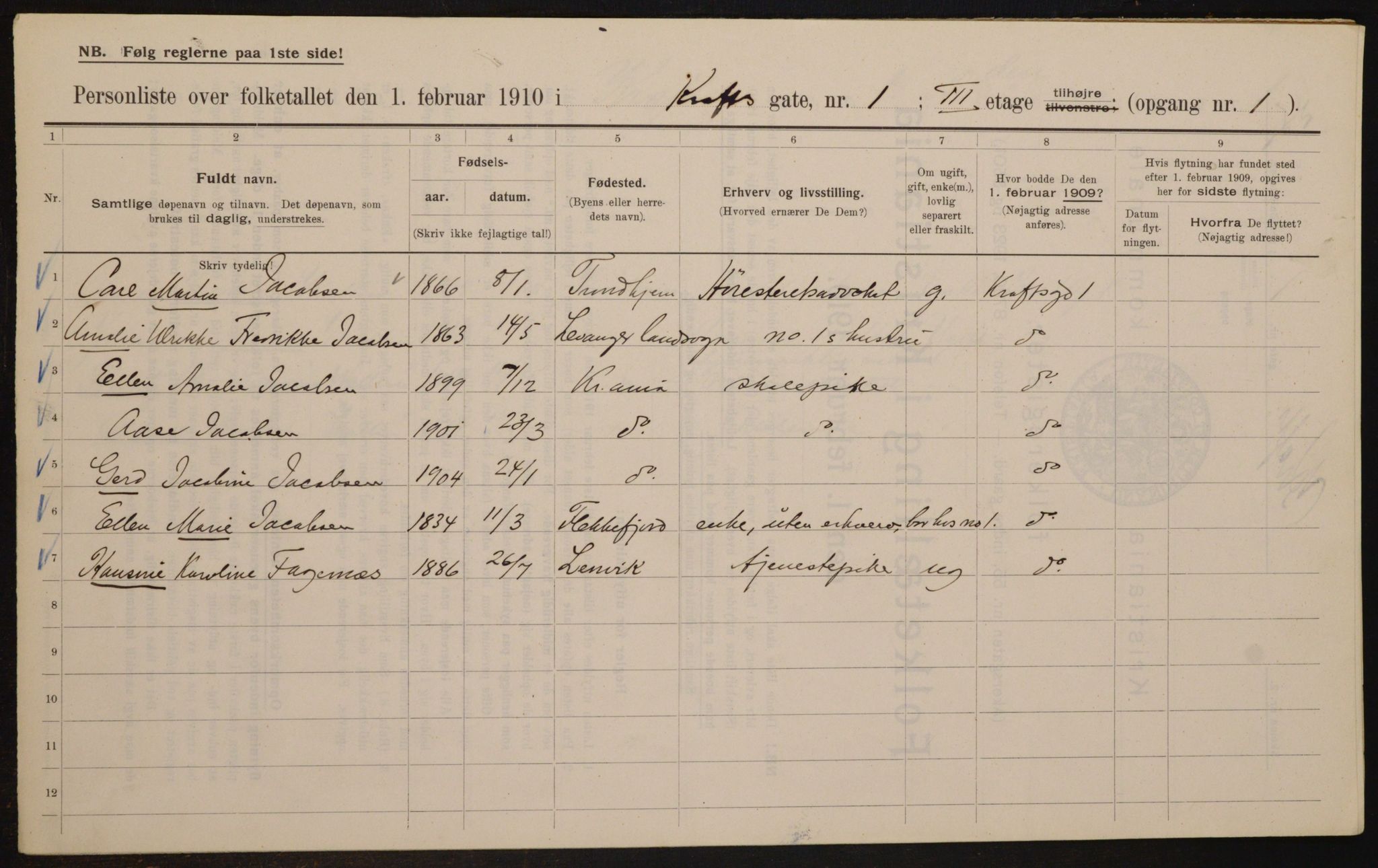 OBA, Kommunal folketelling 1.2.1910 for Kristiania, 1910, s. 52333