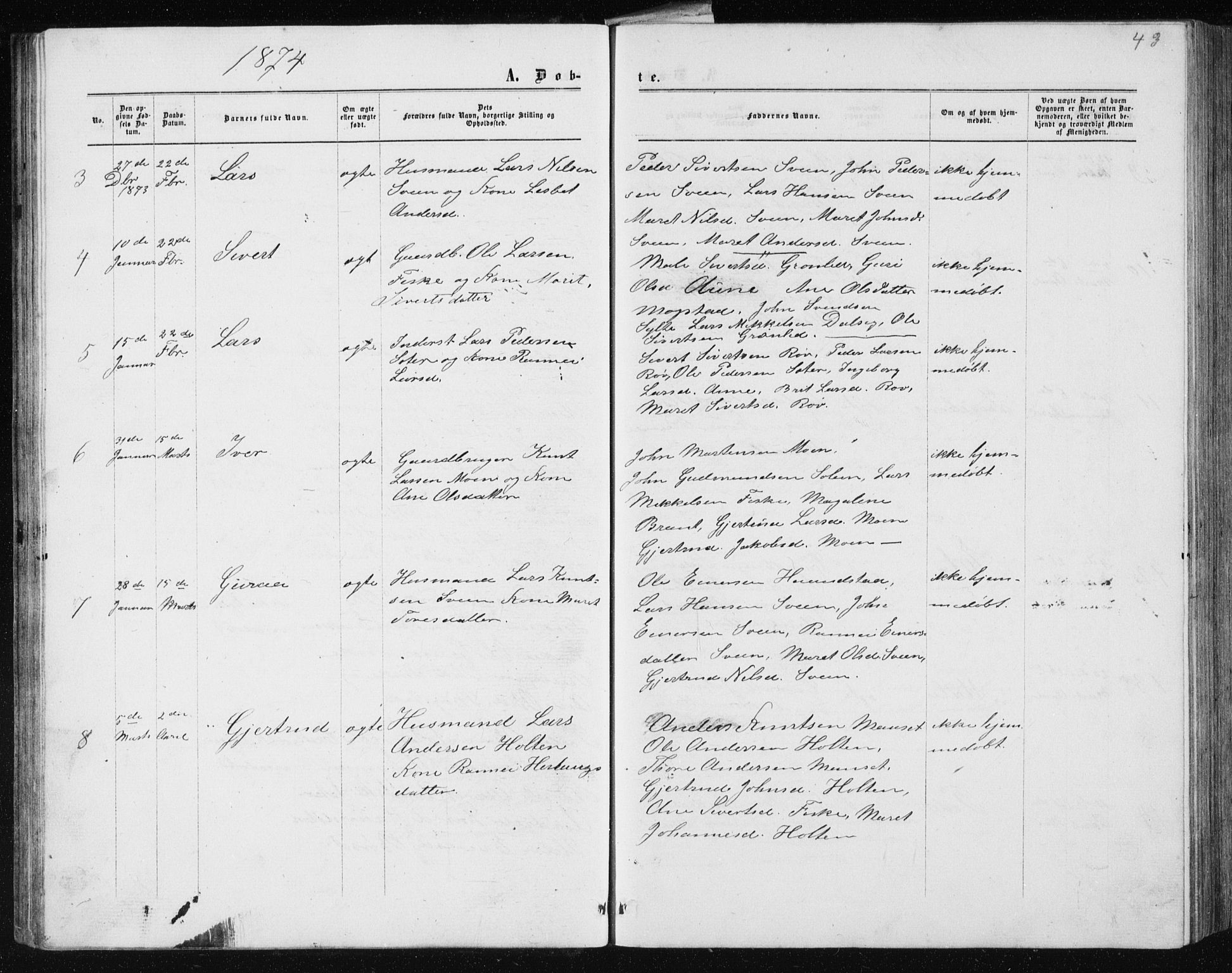 Ministerialprotokoller, klokkerbøker og fødselsregistre - Møre og Romsdal, AV/SAT-A-1454/597/L1064: Klokkerbok nr. 597C01, 1866-1898, s. 43