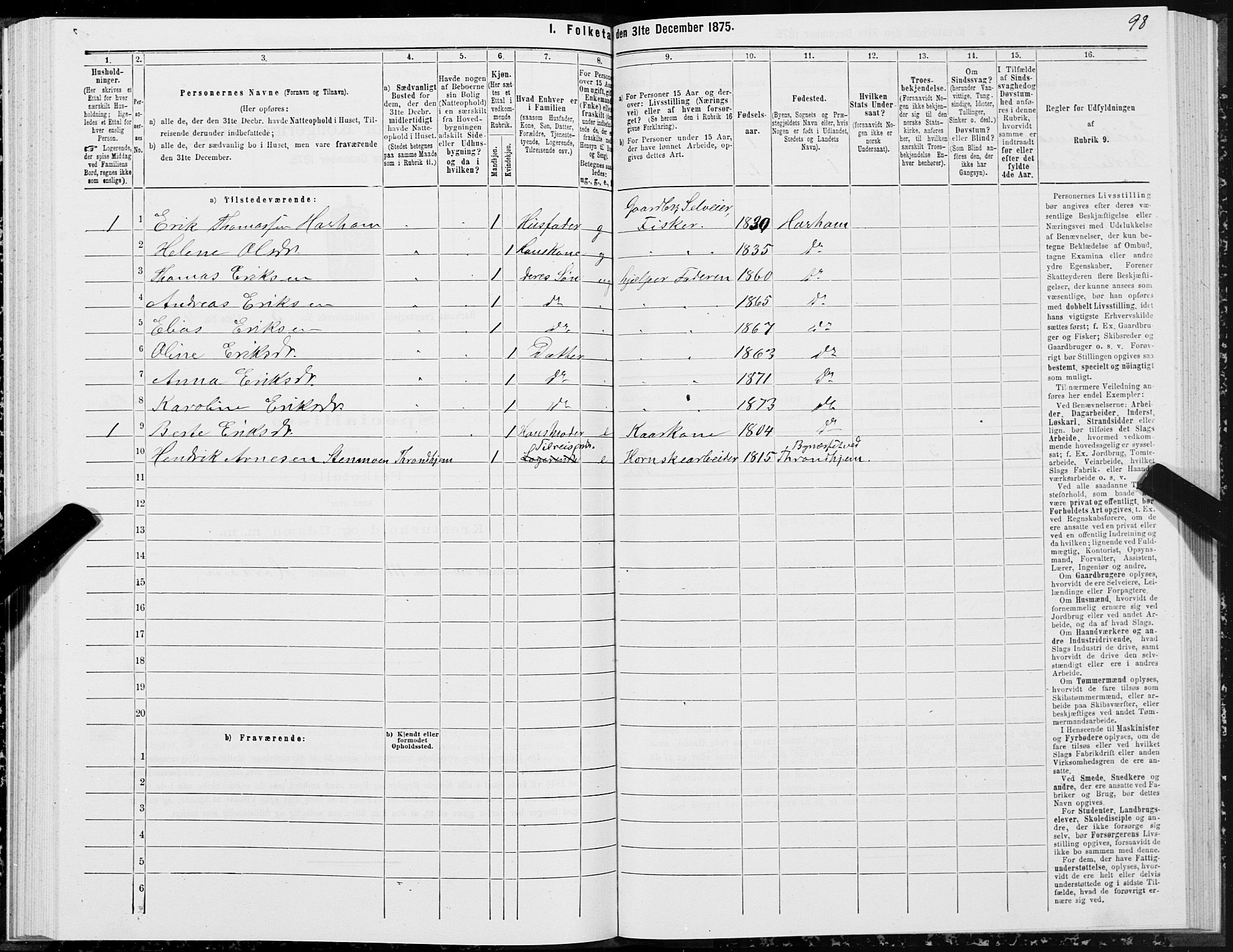 SAT, Folketelling 1875 for 1534P Haram prestegjeld, 1875, s. 2098