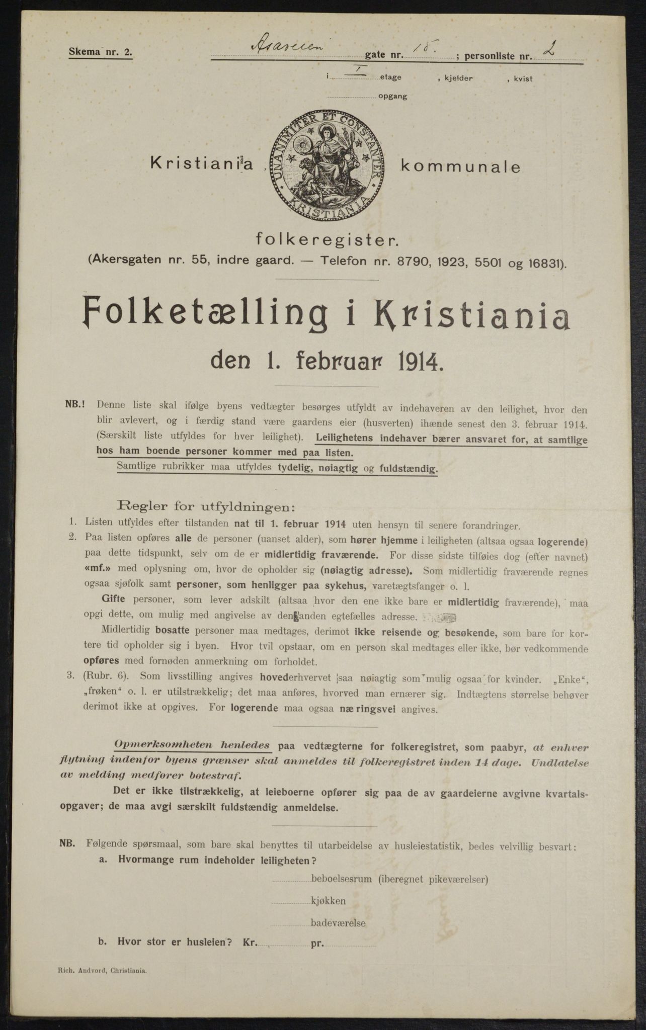 OBA, Kommunal folketelling 1.2.1914 for Kristiania, 1914, s. 132084