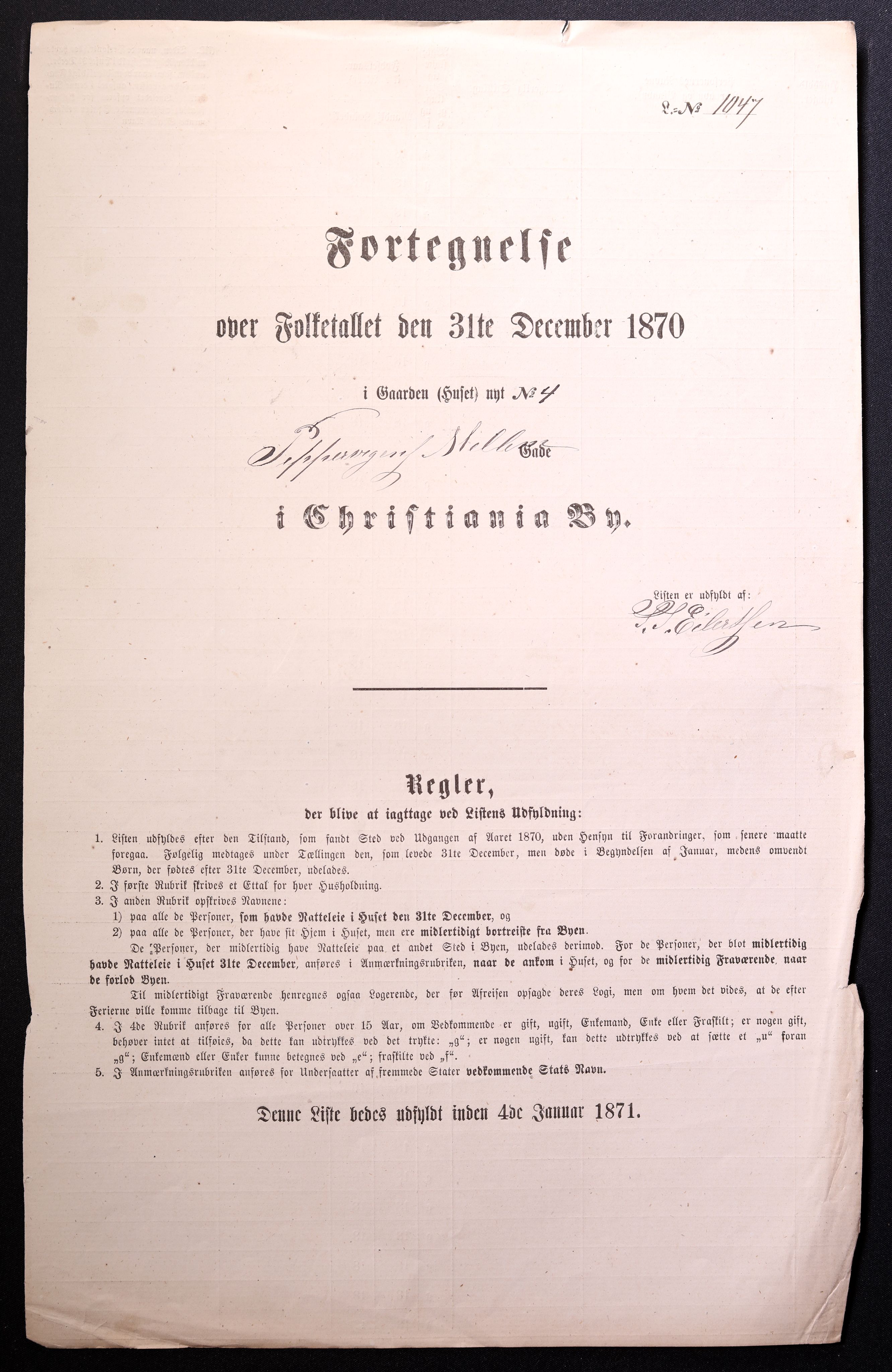 RA, Folketelling 1870 for 0301 Kristiania kjøpstad, 1870, s. 2258