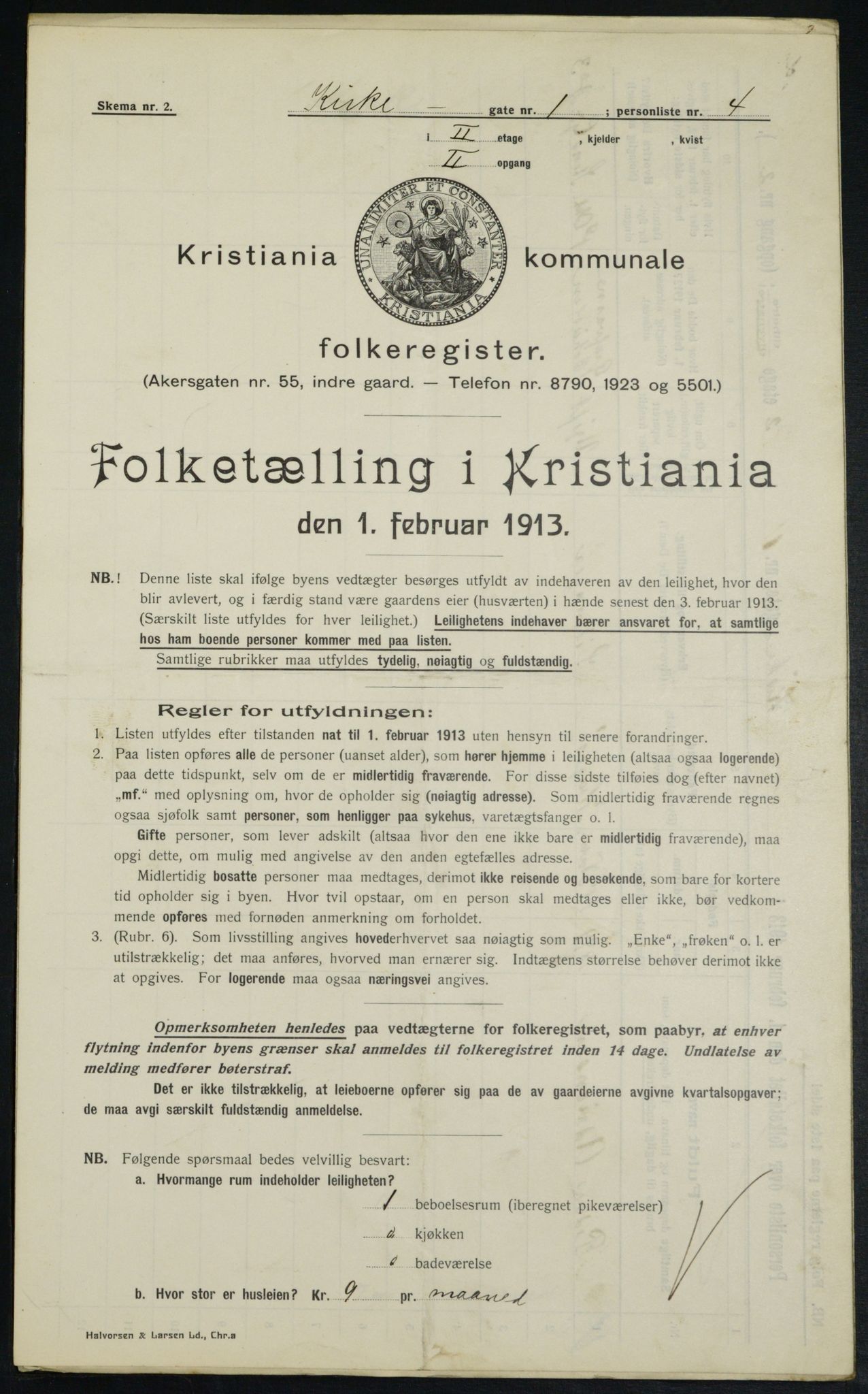 OBA, Kommunal folketelling 1.2.1913 for Kristiania, 1913, s. 49482