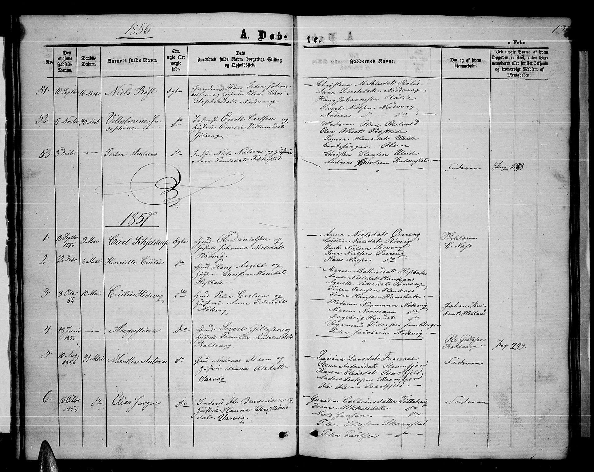 Ministerialprotokoller, klokkerbøker og fødselsregistre - Nordland, AV/SAT-A-1459/859/L0857: Klokkerbok nr. 859C03, 1854-1873, s. 19