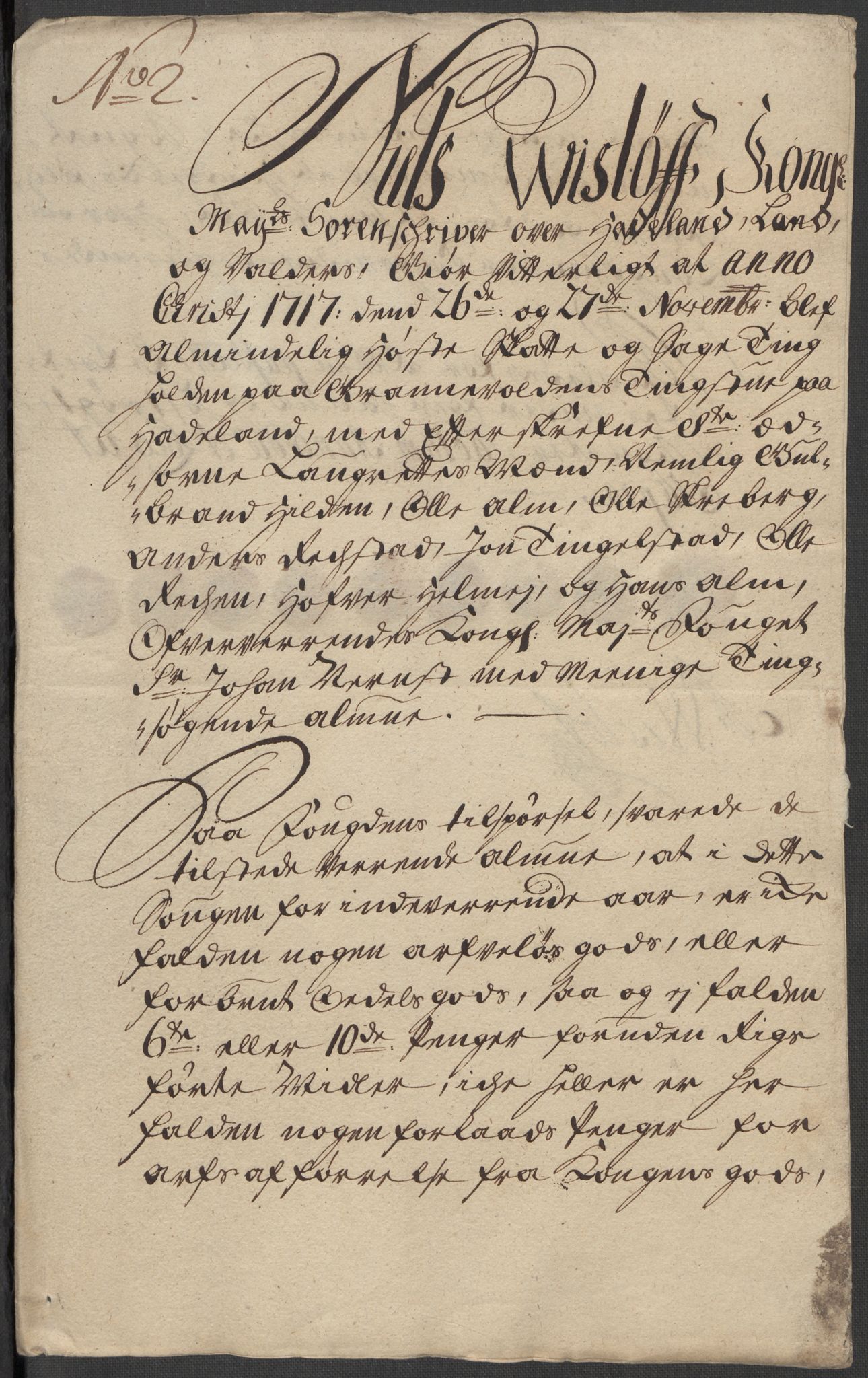 Rentekammeret inntil 1814, Reviderte regnskaper, Fogderegnskap, RA/EA-4092/R18/L1318: Fogderegnskap Hadeland, Toten og Valdres, 1717, s. 3