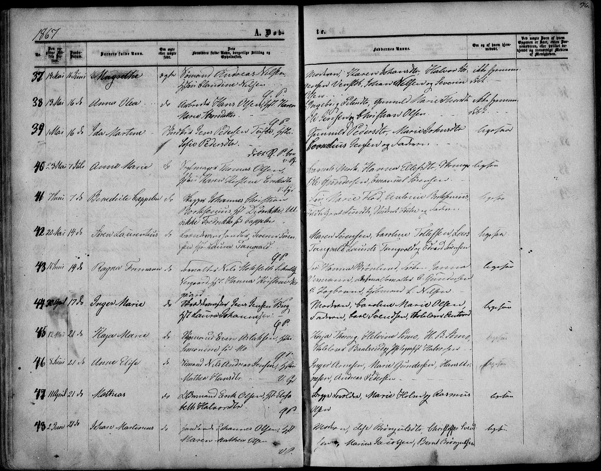 Porsgrunn kirkebøker , AV/SAKO-A-104/F/Fa/L0007: Ministerialbok nr. 7, 1858-1877, s. 76