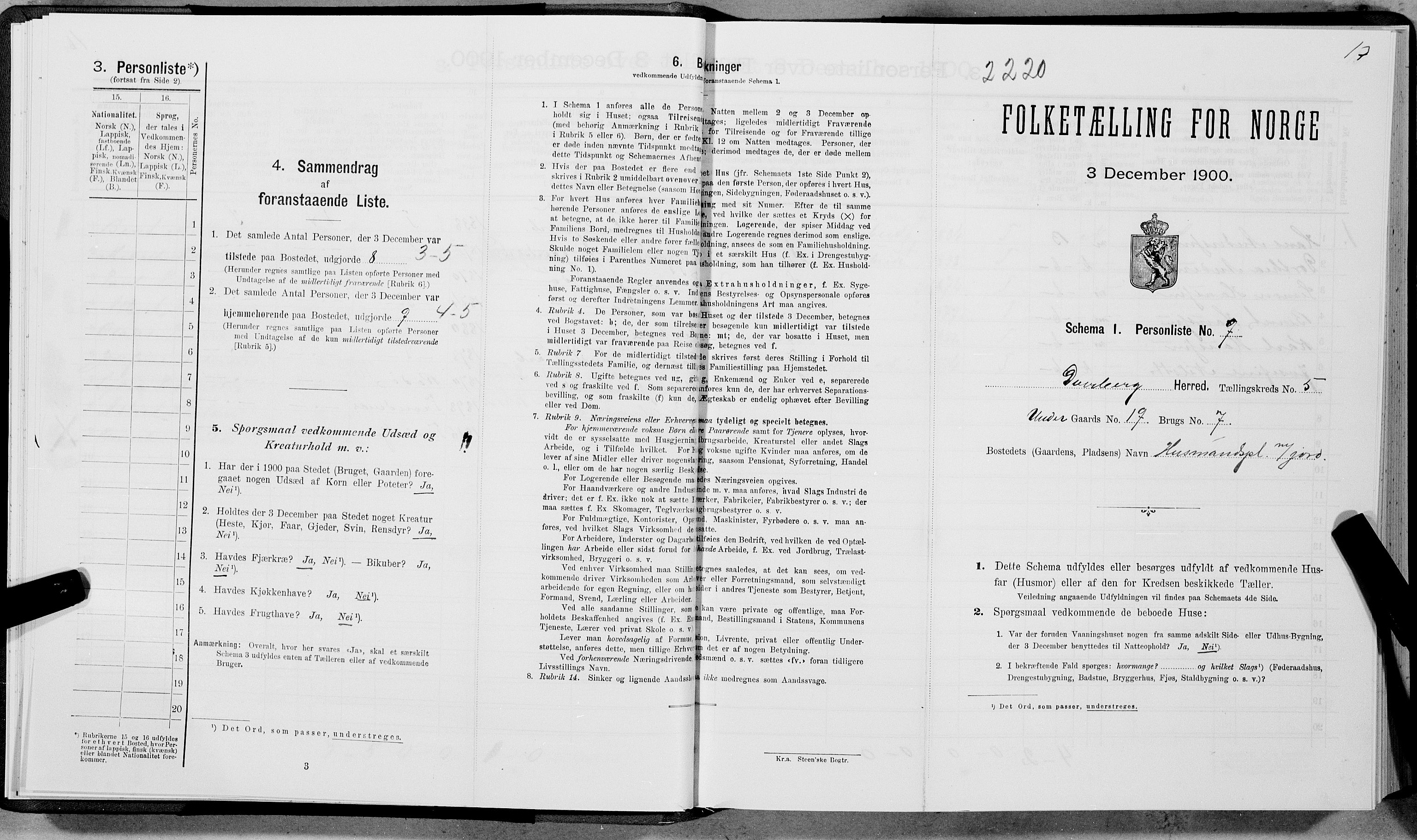 SAT, Folketelling 1900 for 1872 Dverberg herred, 1900, s. 397