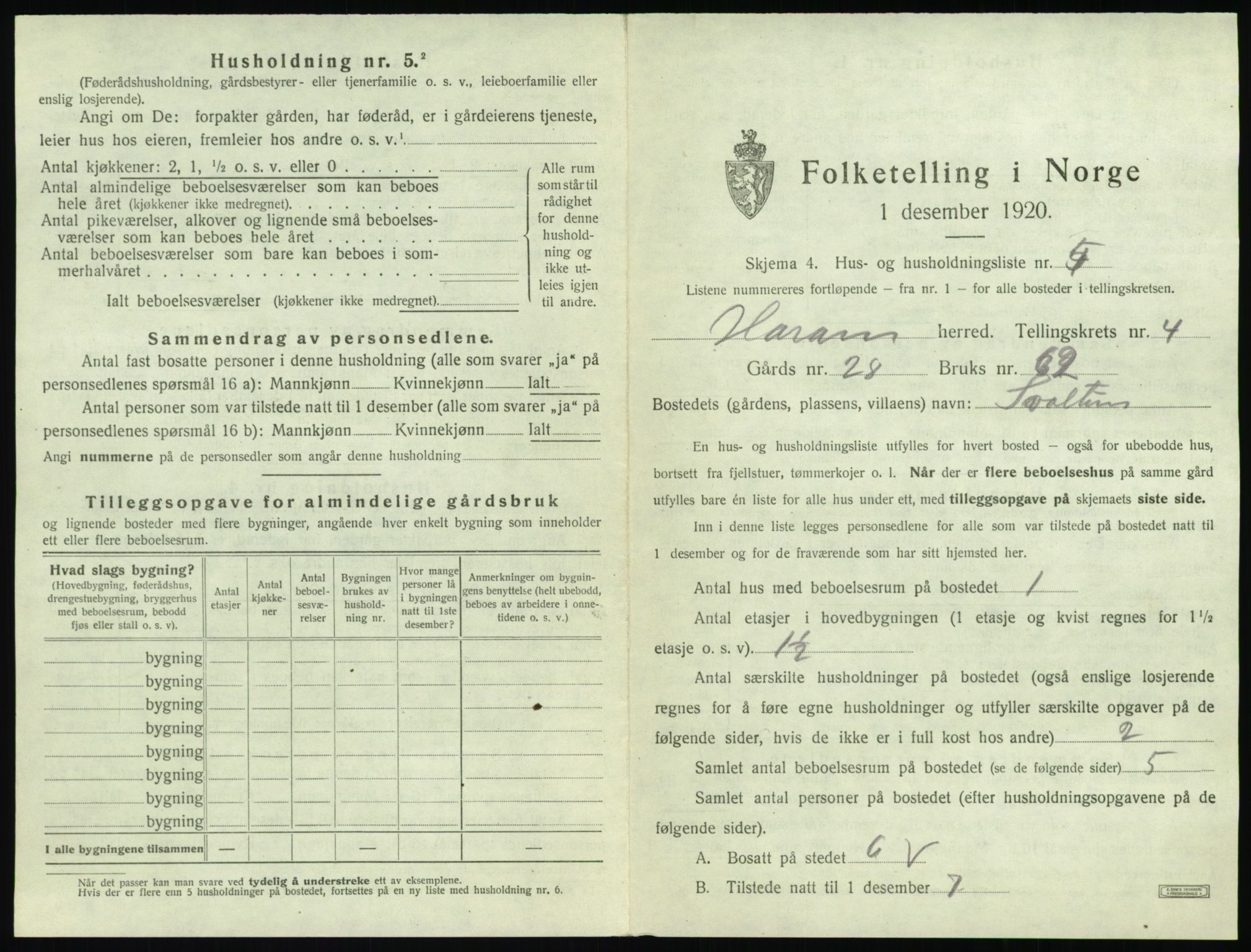 SAT, Folketelling 1920 for 1534 Haram herred, 1920, s. 229