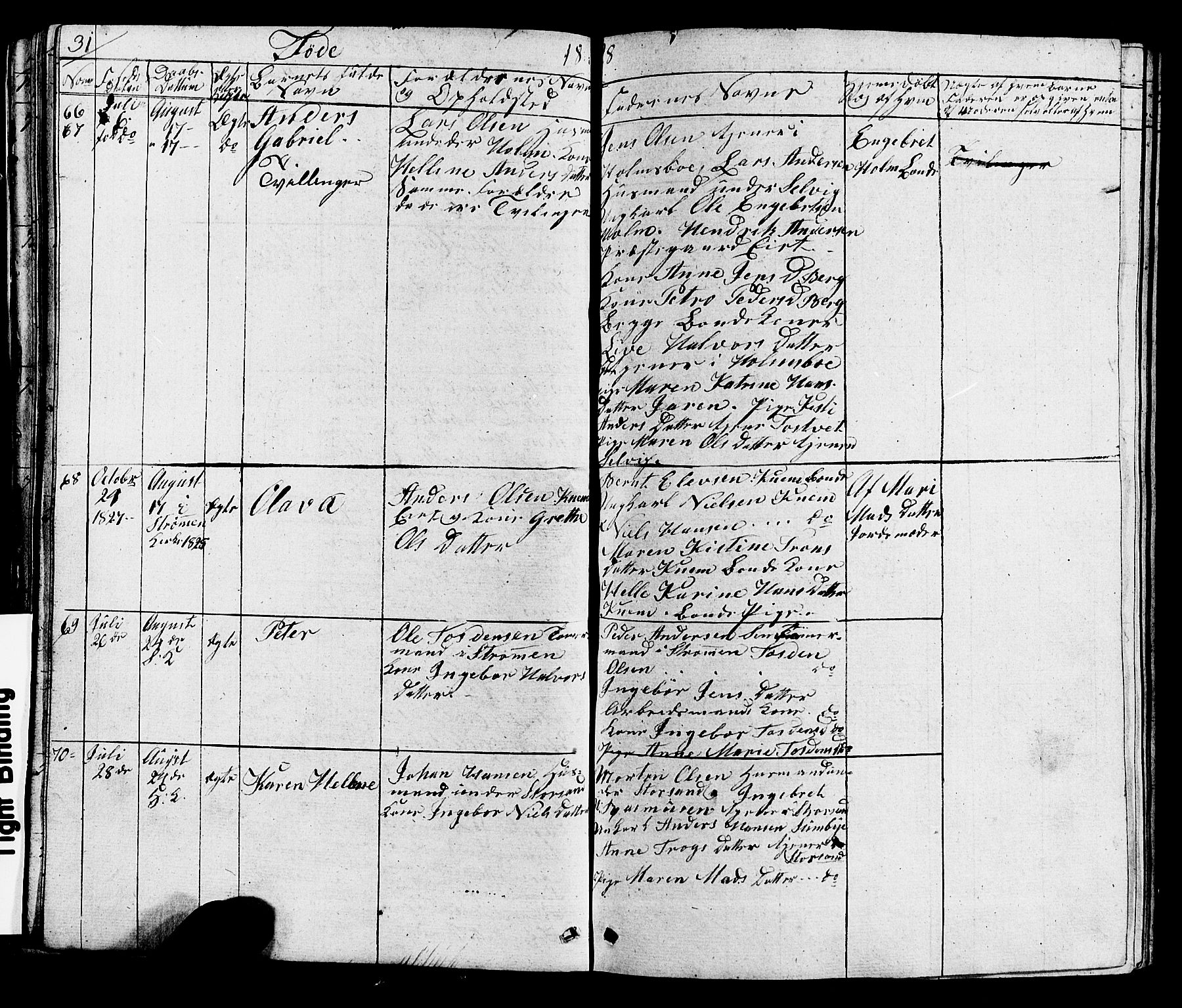 Hurum kirkebøker, AV/SAKO-A-229/G/Ga/L0002: Klokkerbok nr. I 2, 1827-1857, s. 31