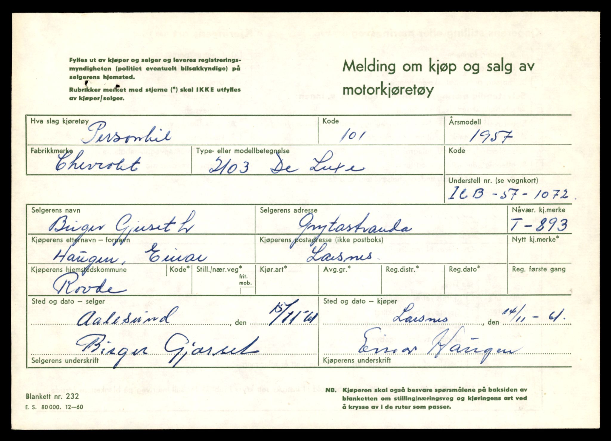 Møre og Romsdal vegkontor - Ålesund trafikkstasjon, AV/SAT-A-4099/F/Fe/L0009: Registreringskort for kjøretøy T 896 - T 1049, 1927-1998, s. 505