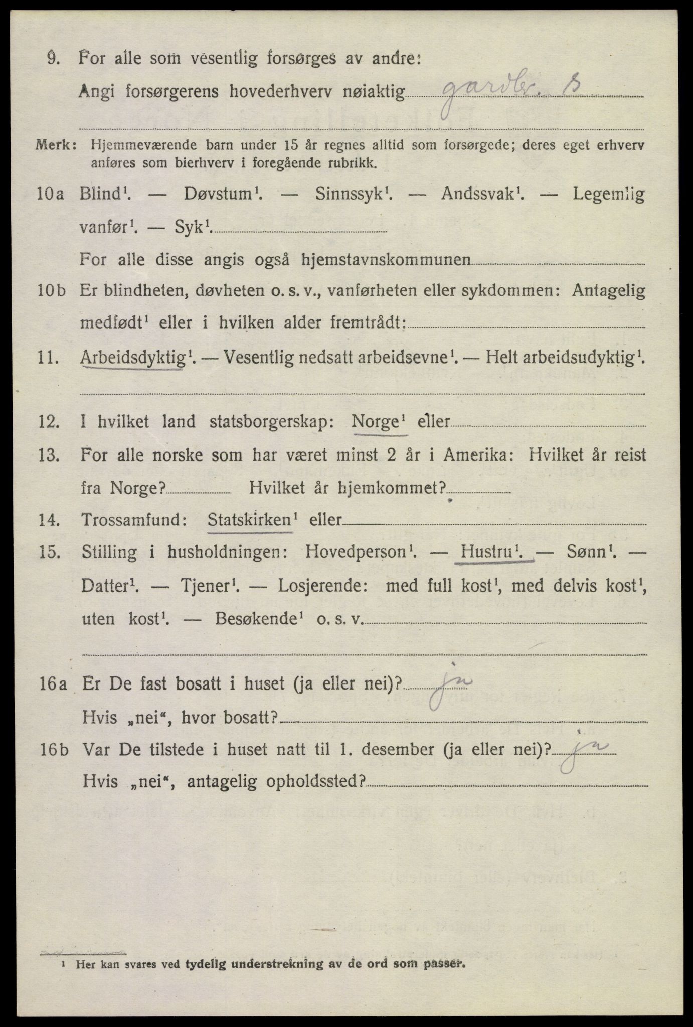 SAKO, Folketelling 1920 for 0826 Tinn herred, 1920, s. 3063