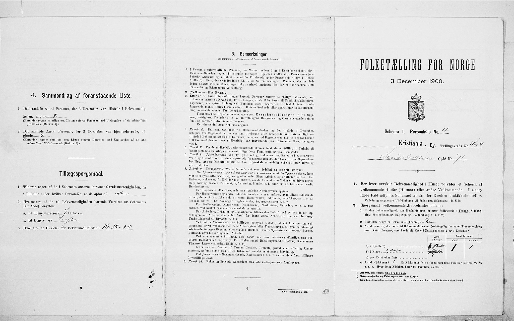 SAO, Folketelling 1900 for 0301 Kristiania kjøpstad, 1900, s. 78503