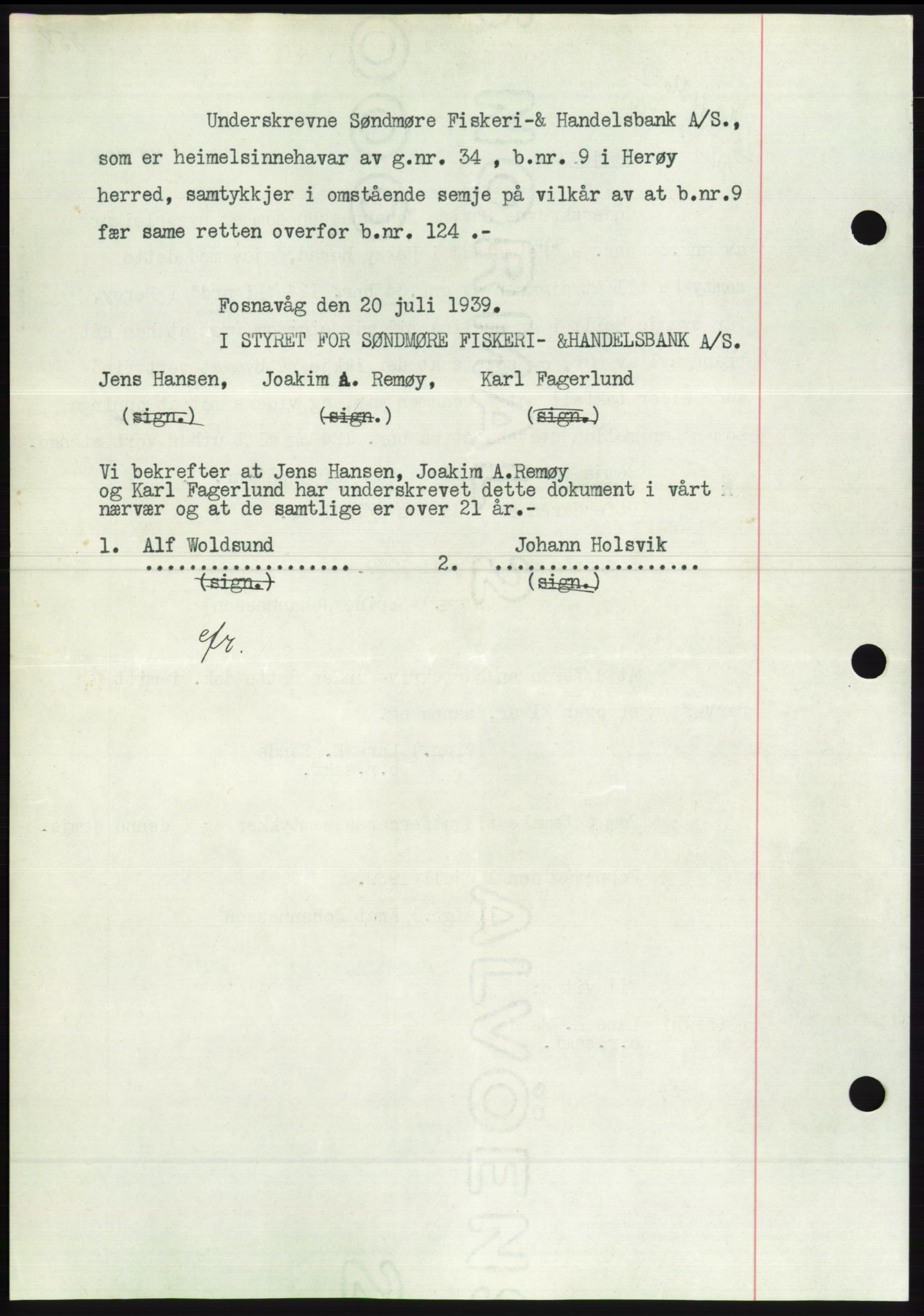 Søre Sunnmøre sorenskriveri, AV/SAT-A-4122/1/2/2C/L0068: Pantebok nr. 62, 1939-1939, Dagboknr: 1136/1939