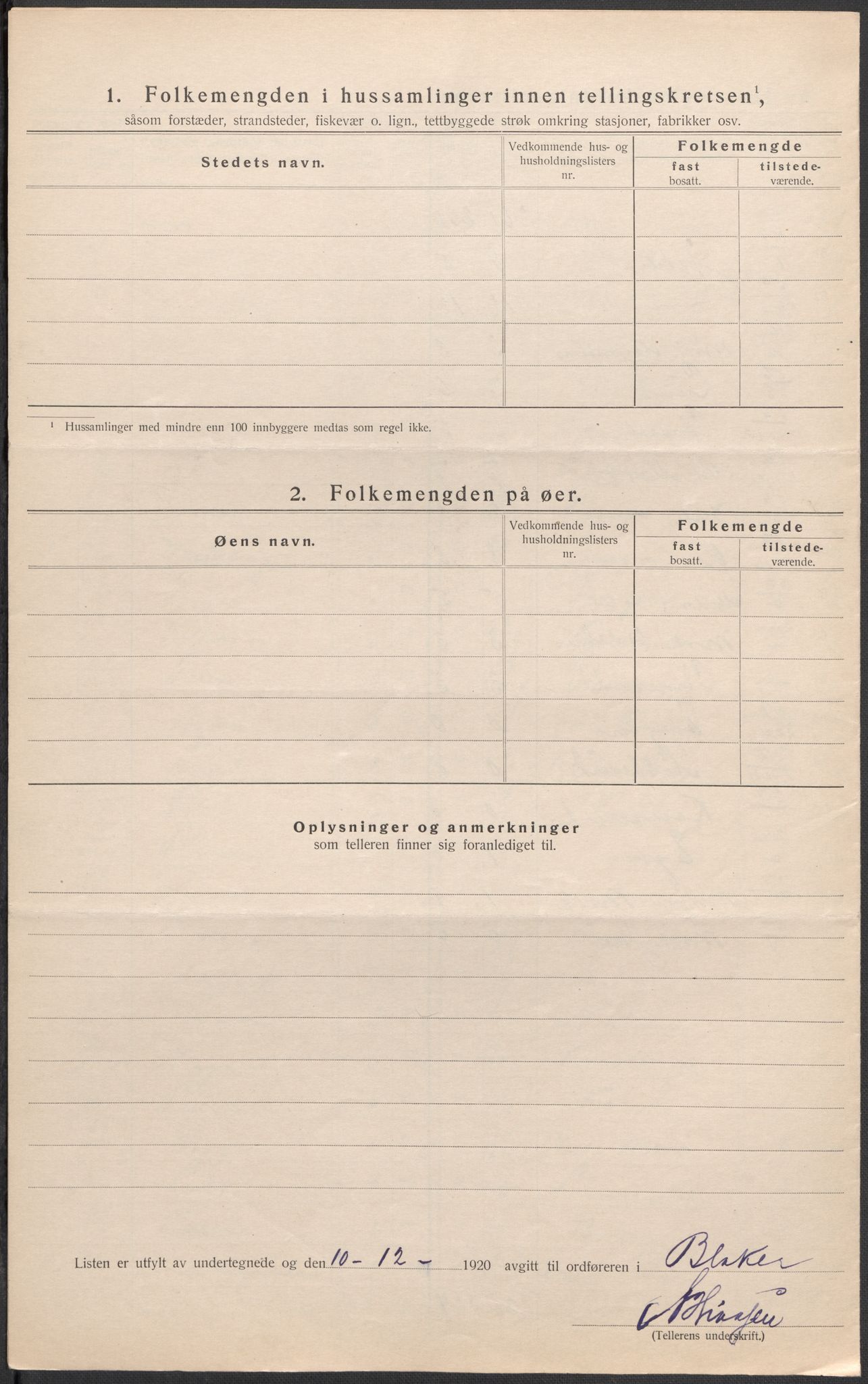 SAO, Folketelling 1920 for 0225 Blaker herred, 1920, s. 7